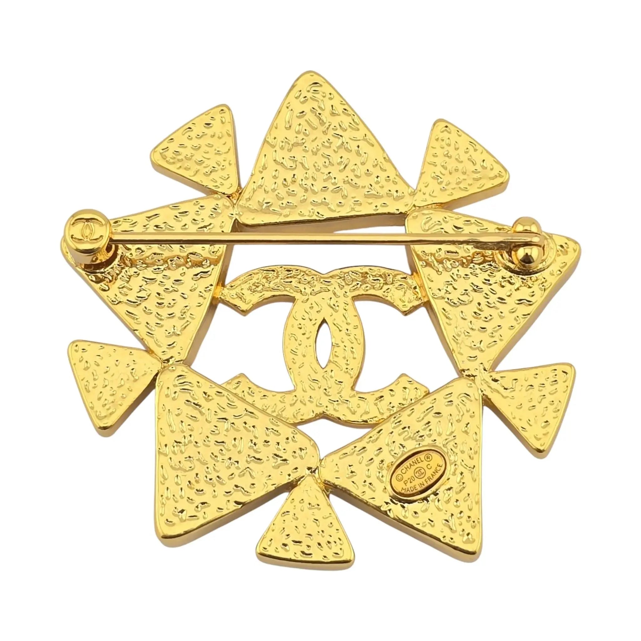 Chanel CC Crystal Gold Brooch 2020 CHANEL