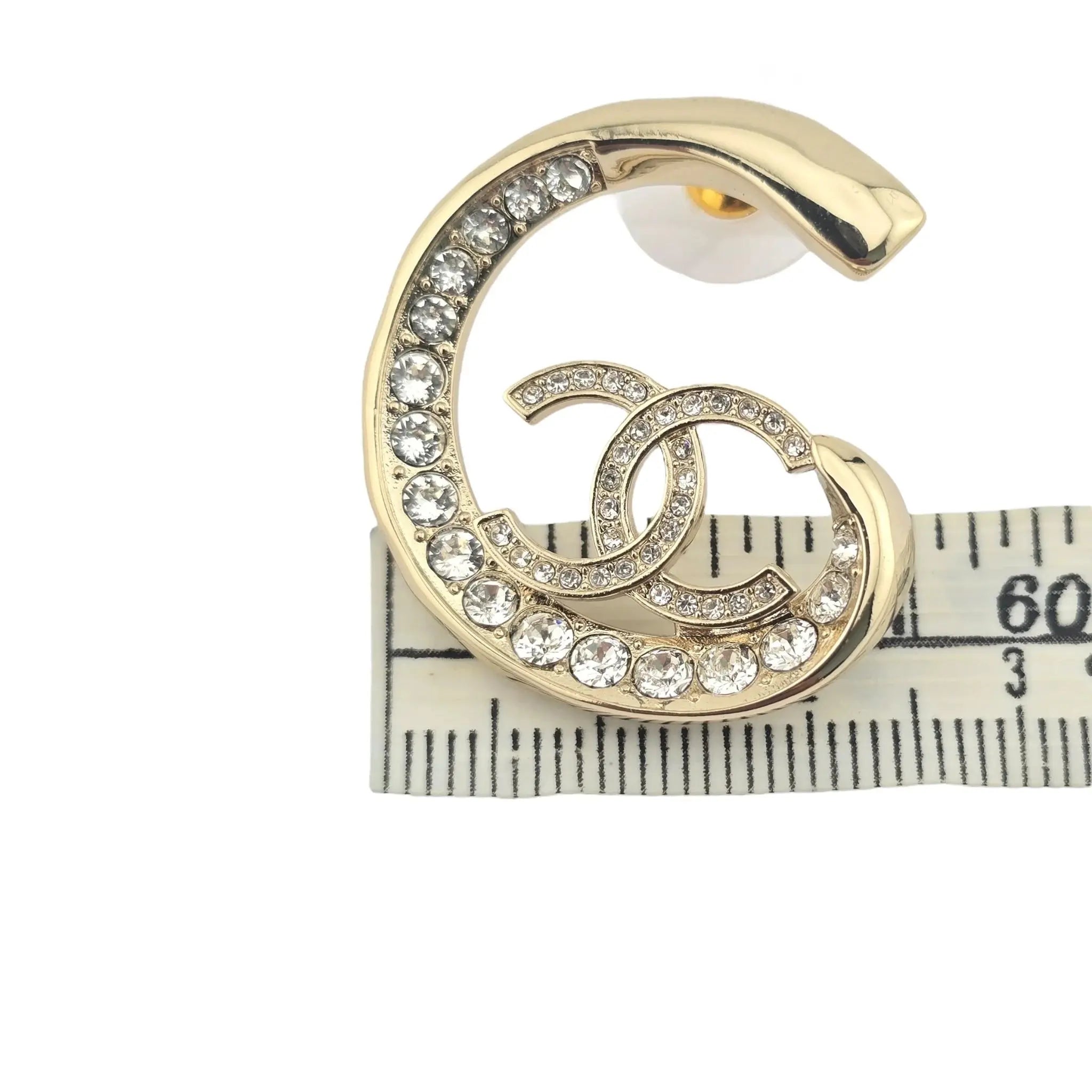 Chanel CC Crystal Gold Metal Earrings 2023 CHANEL