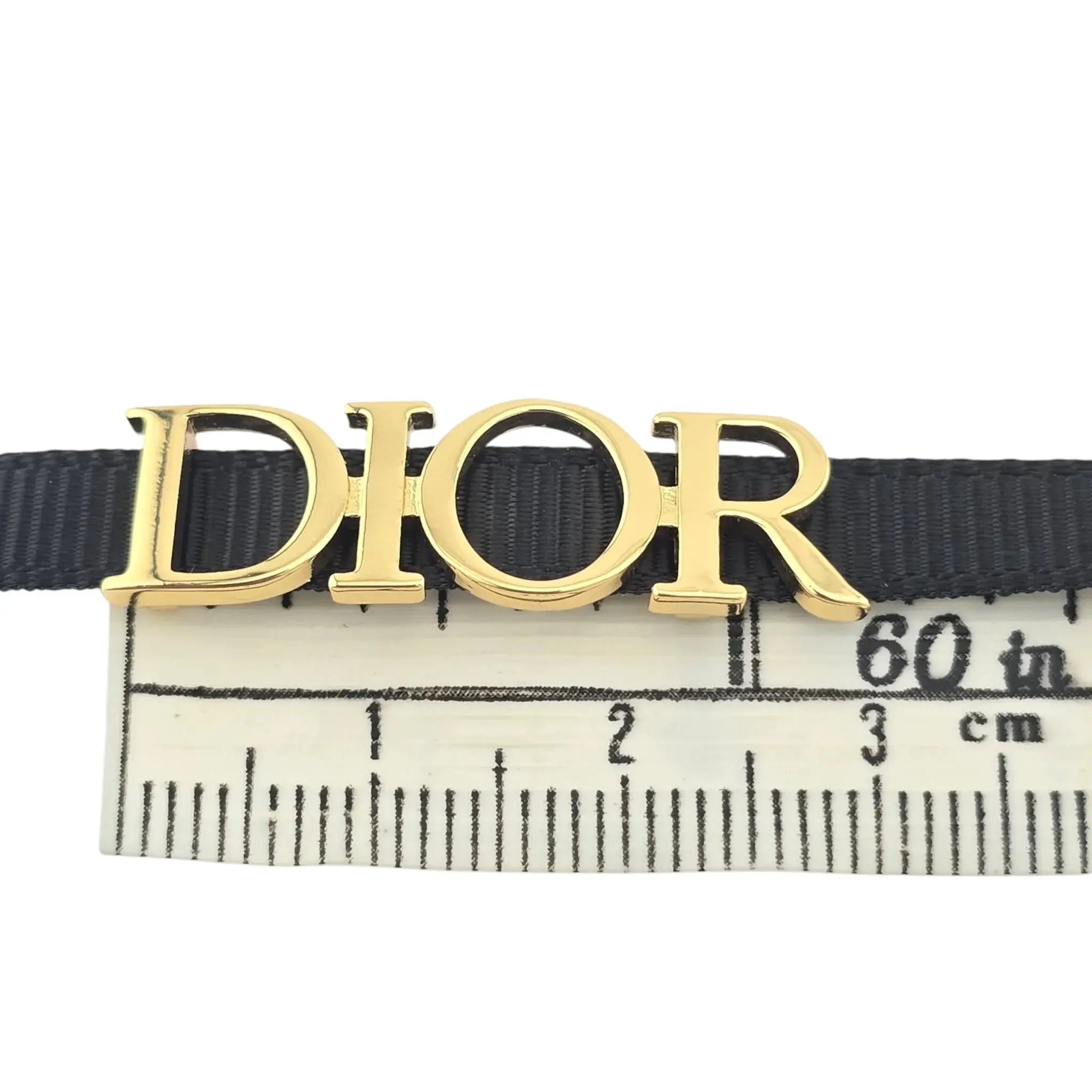 Christian Dior Black Gold Fabric Choker Necklace DIOR