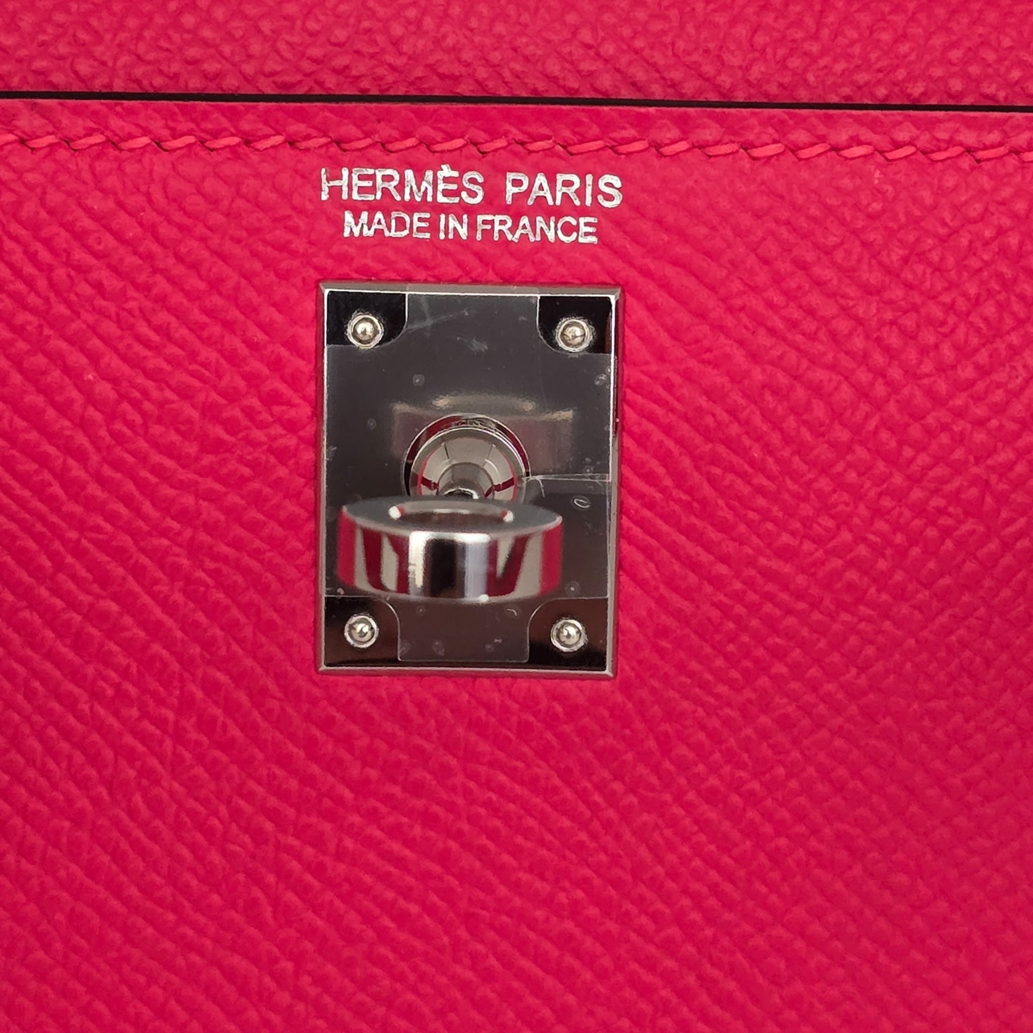 Hermes Mini Kelly II Epsom Rose Extreme Palladium