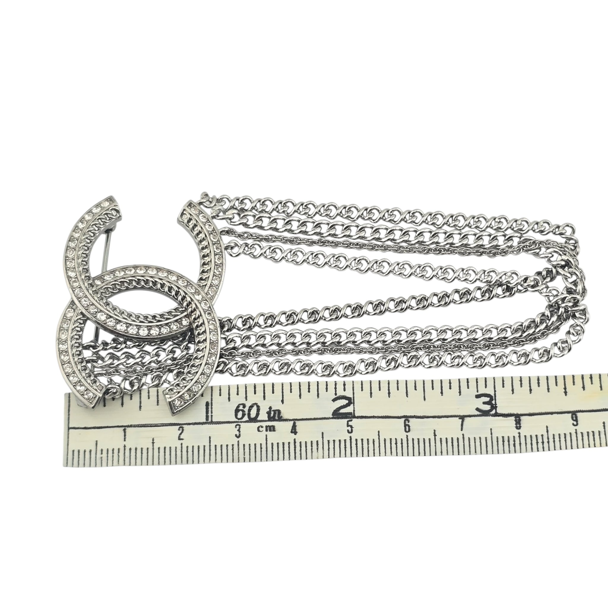 Chanel CC Gunmetal Chain Brooch 2021