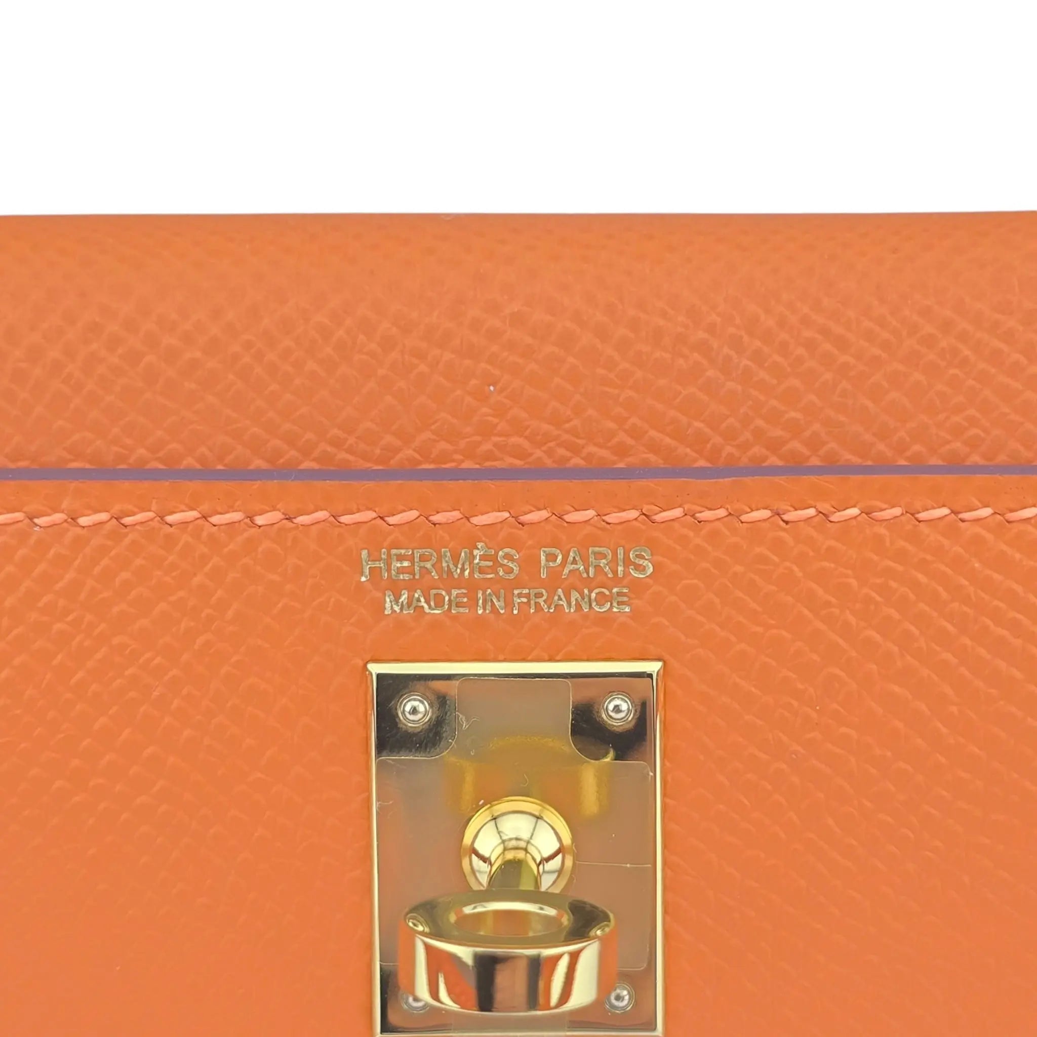 Hermes Mini Kelly II Epsom Orange Gold Hardware Bag HERMES