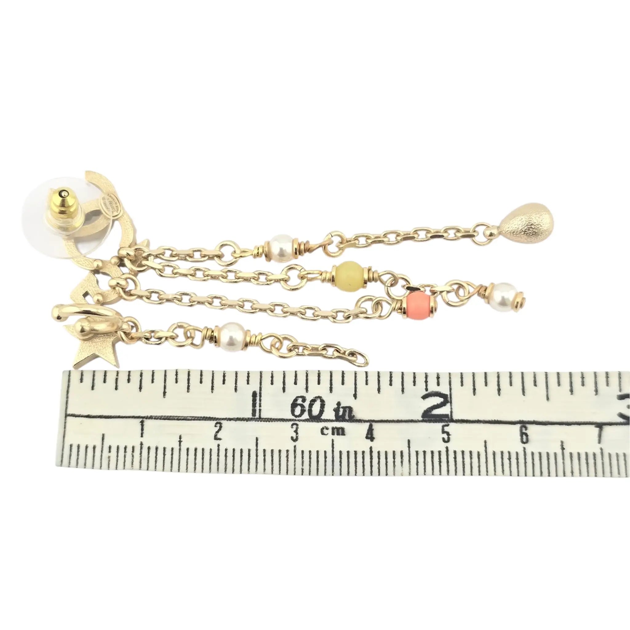 Chanel CC Gold Multi Chain Drop Earrings 2022 CHANEL