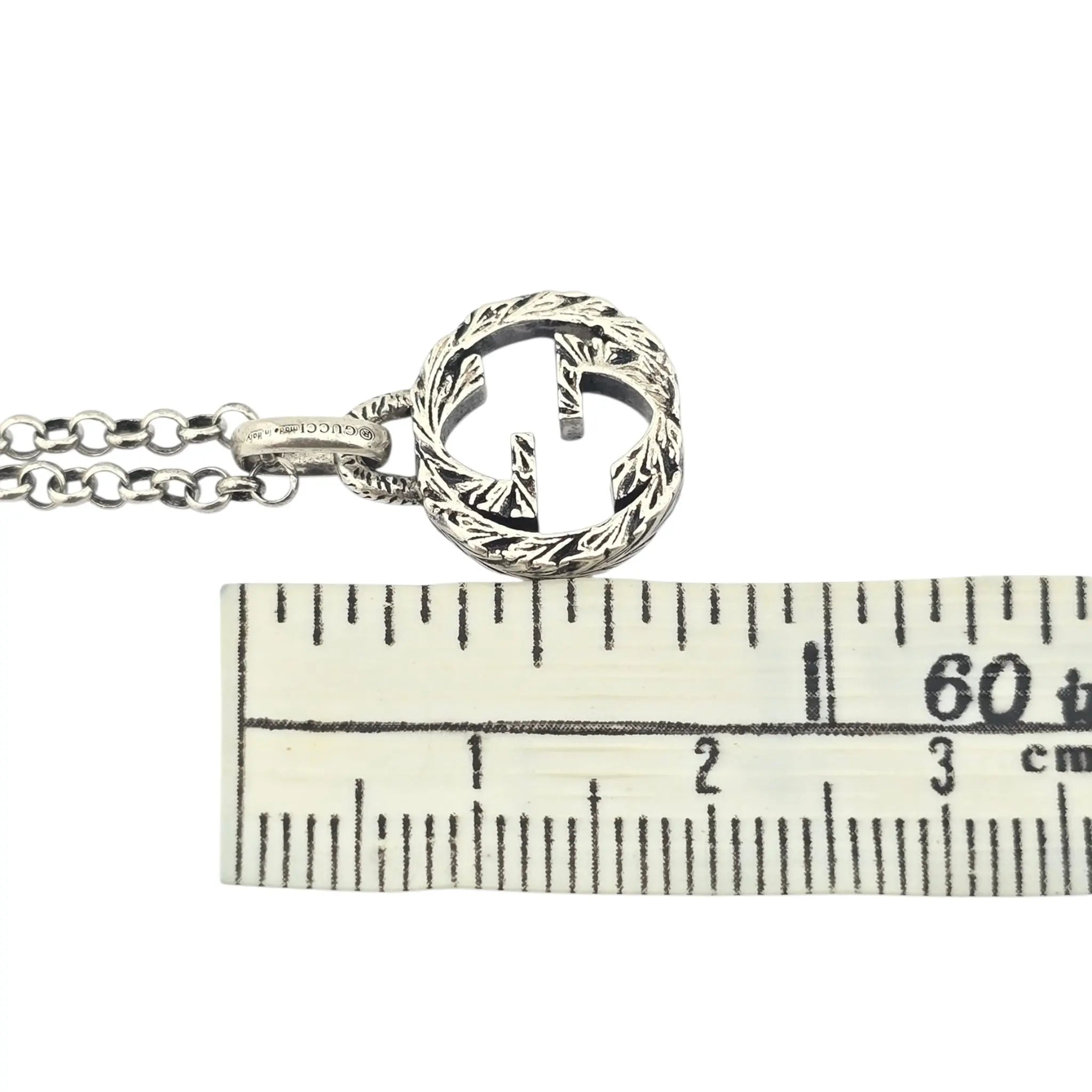 GUCCI GG Double G 925 Sterling Silver Necklace GUCCI