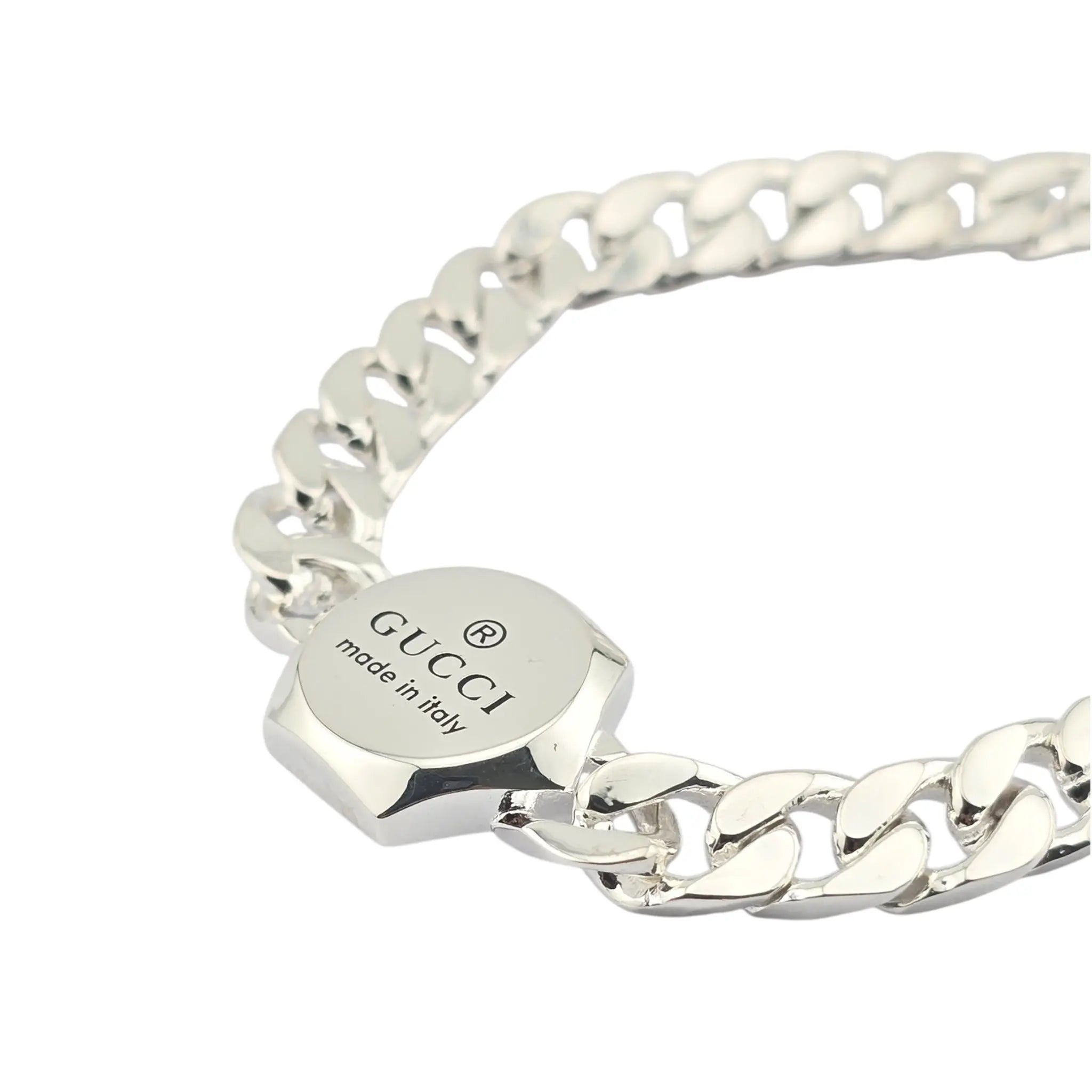 GUCCI GG Trademark Sterling Silver Bracelet GUCCI