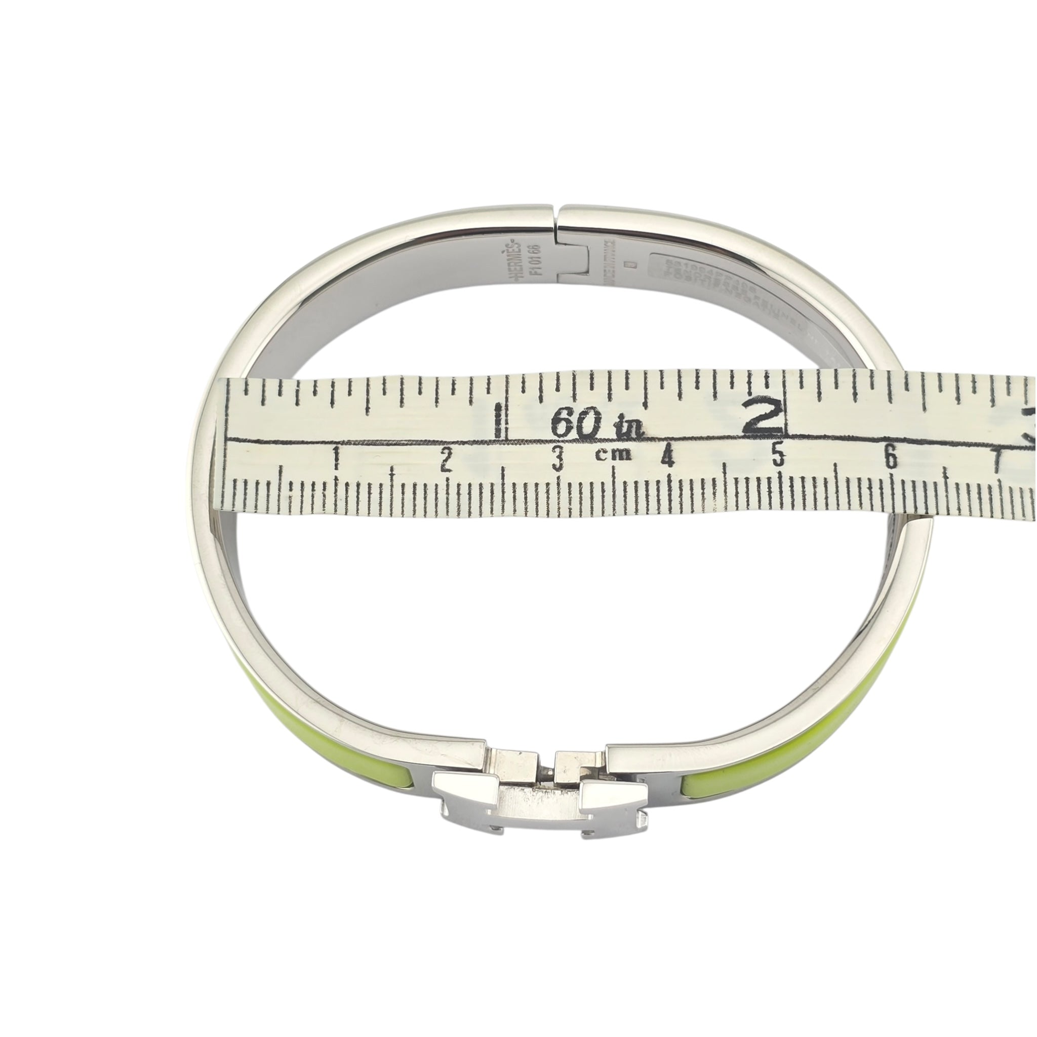 Hermes Clic H Bracelet Neon Green Palladium GM