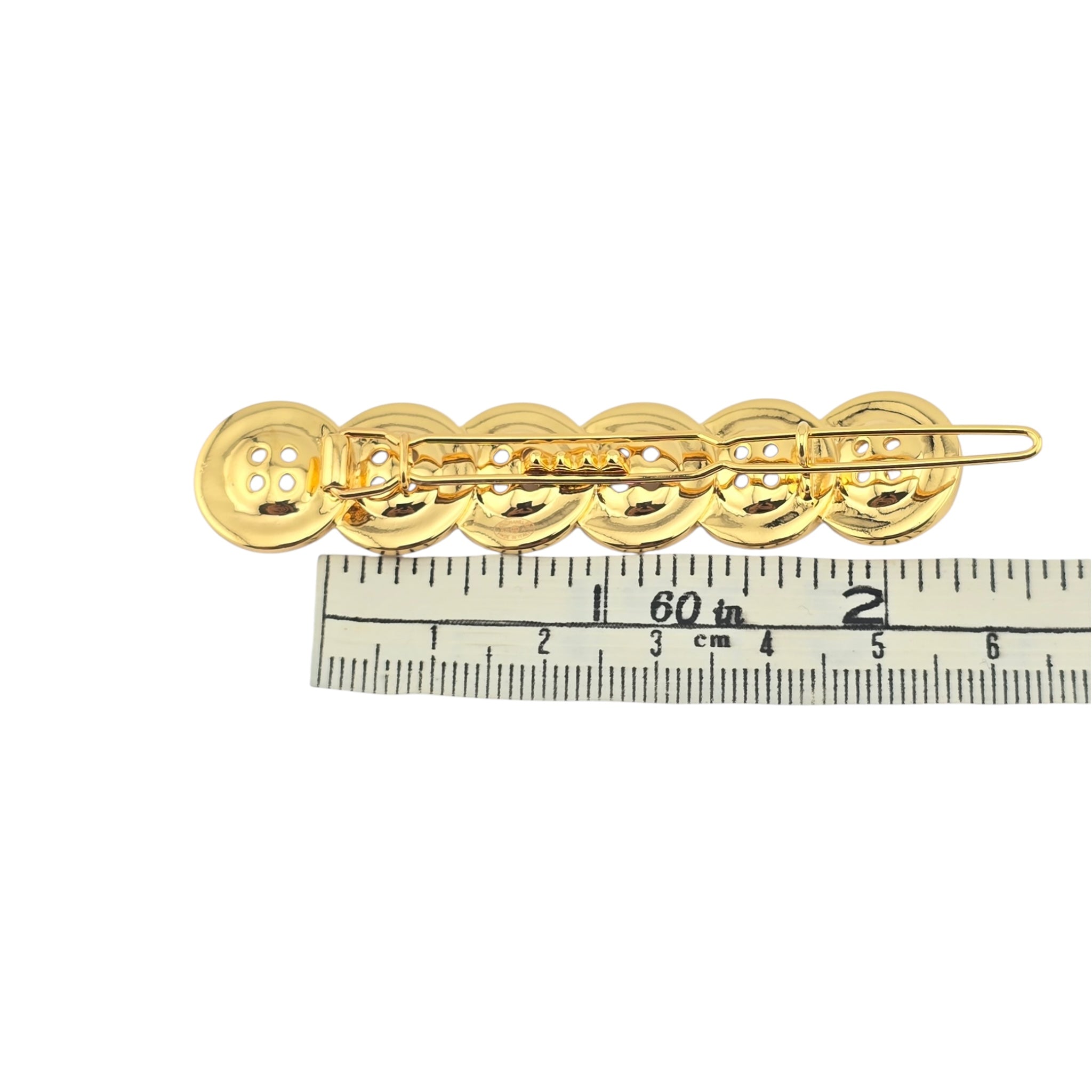Chanel CC Button Paris Hair Clip Barrette Gold