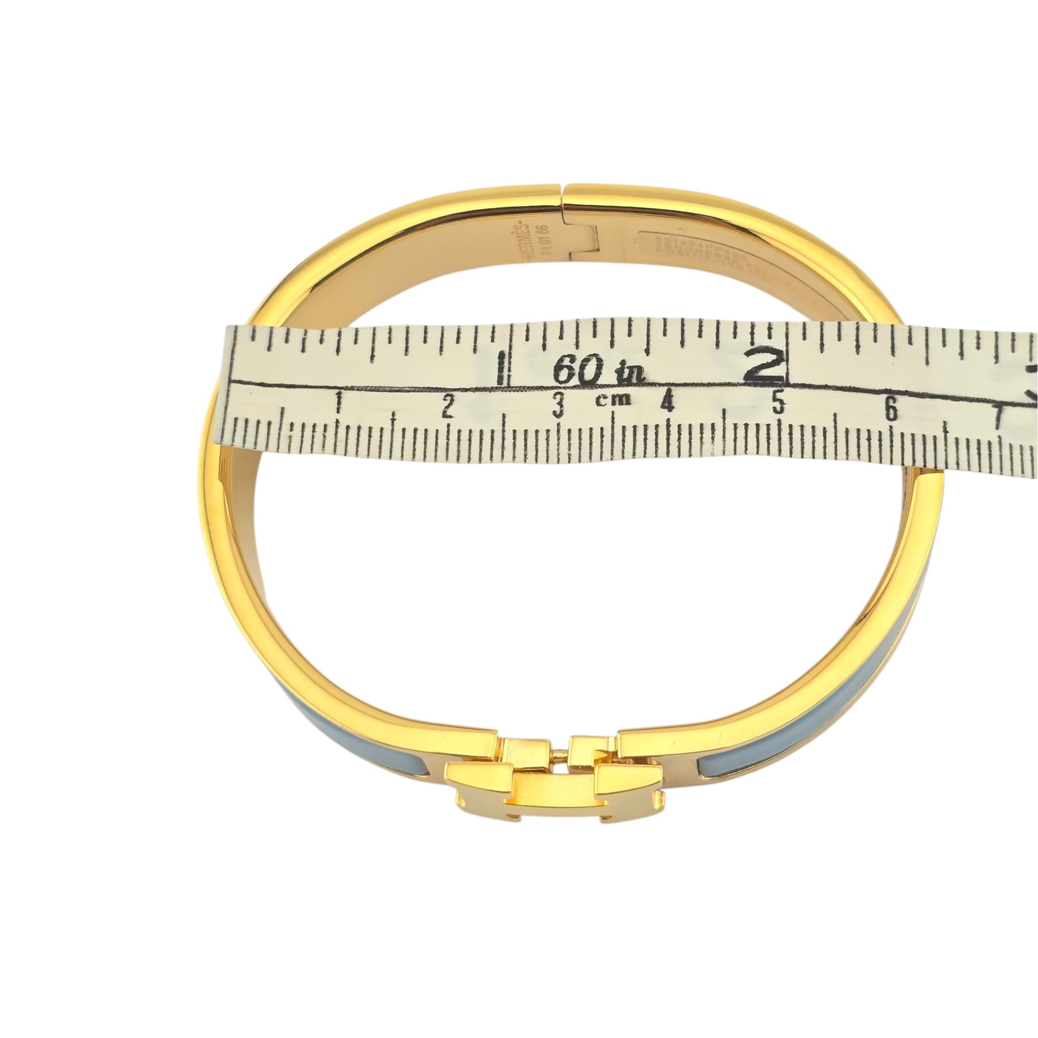 Hermes Clic H Bracelet Enamel Blue Gold GM