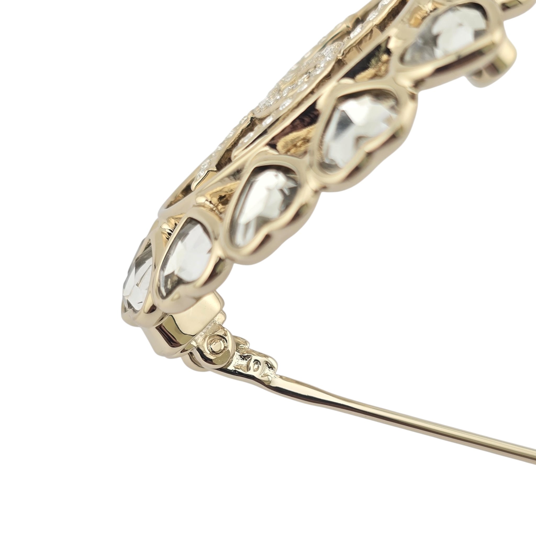 Chanel CC Crystal Gold Heart Brooch 2025