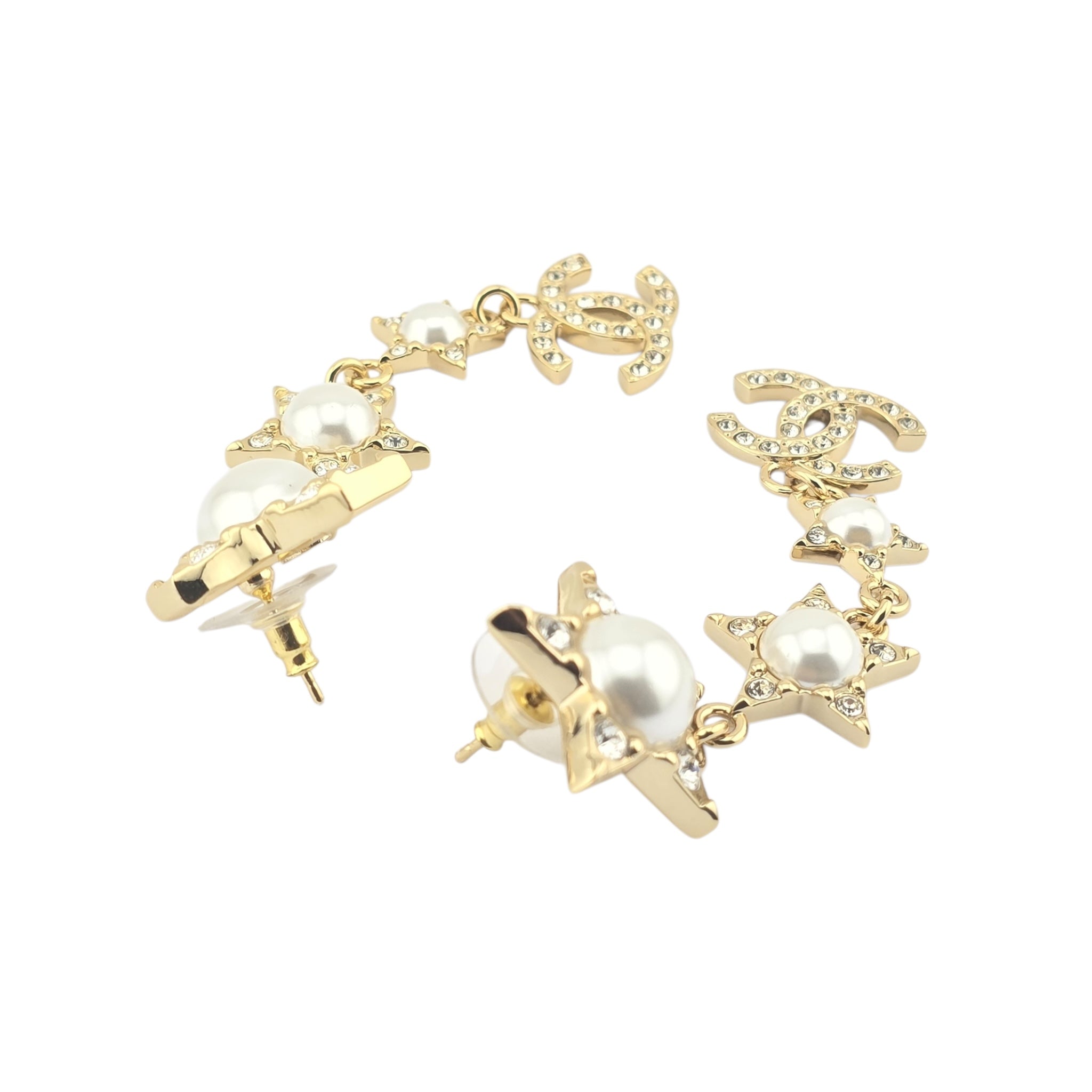 Chanel CC Gold Stars Drop Earrings 2024 CHANEL