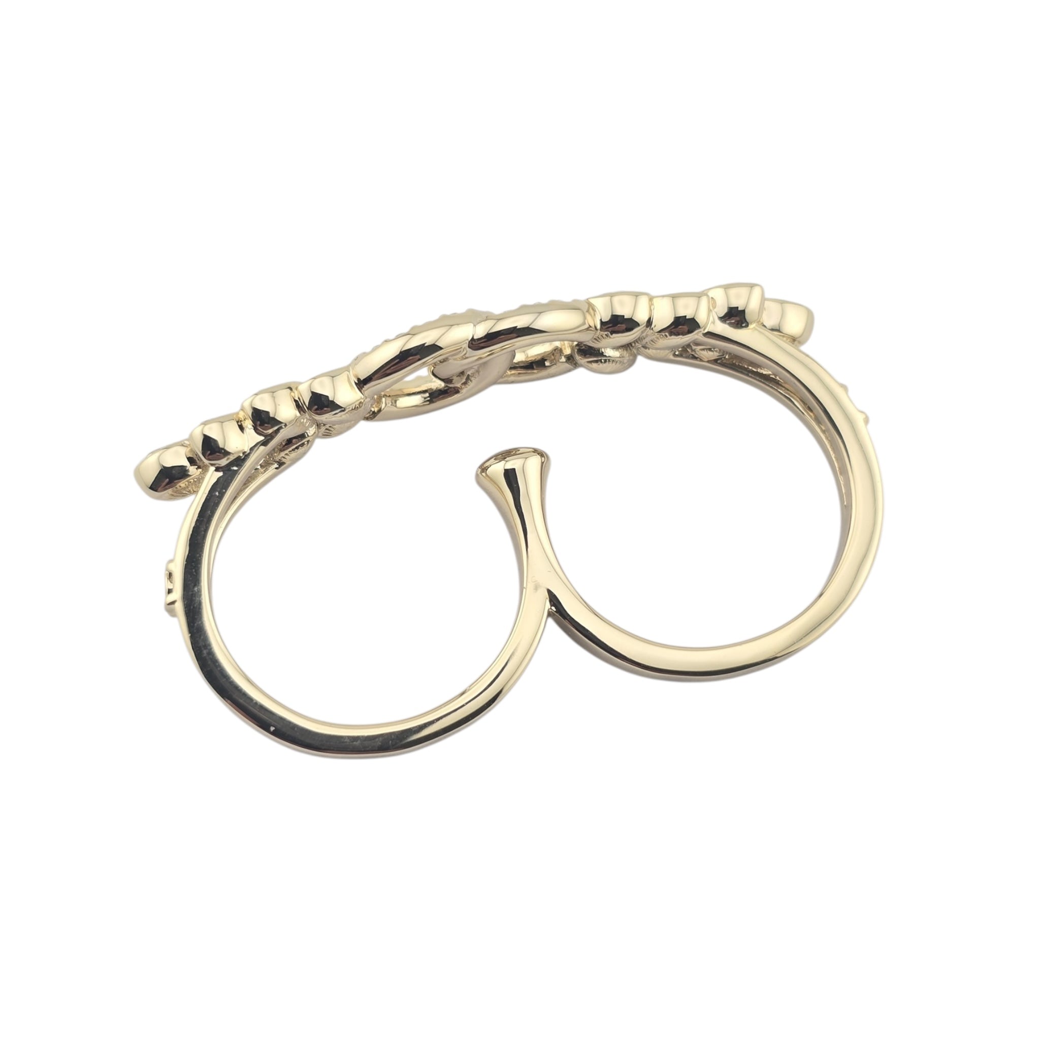 Chanel CC Gold Crystal Floral Ring B23 CHANEL