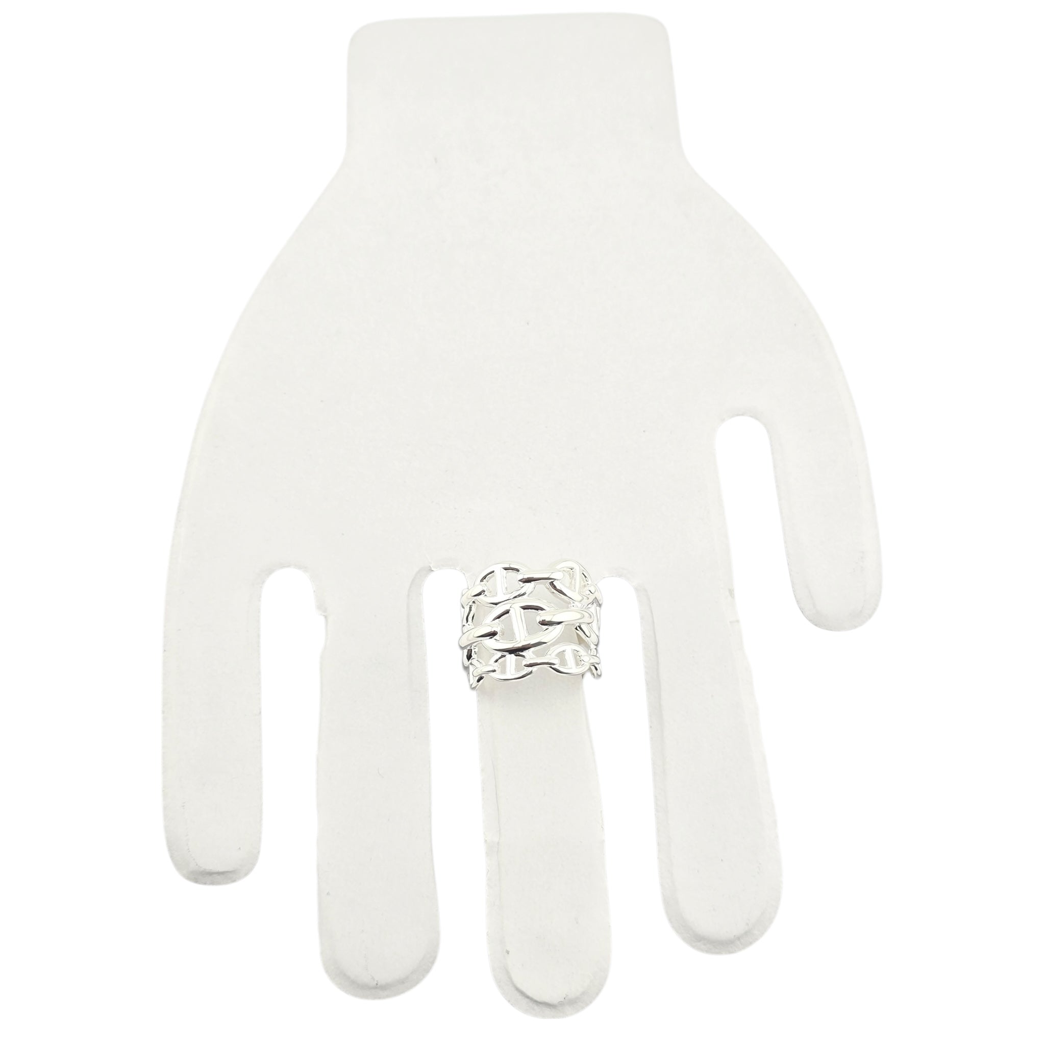 Hermes Chaine d'ancre Enchainee Silver Ring Large Model HERMES