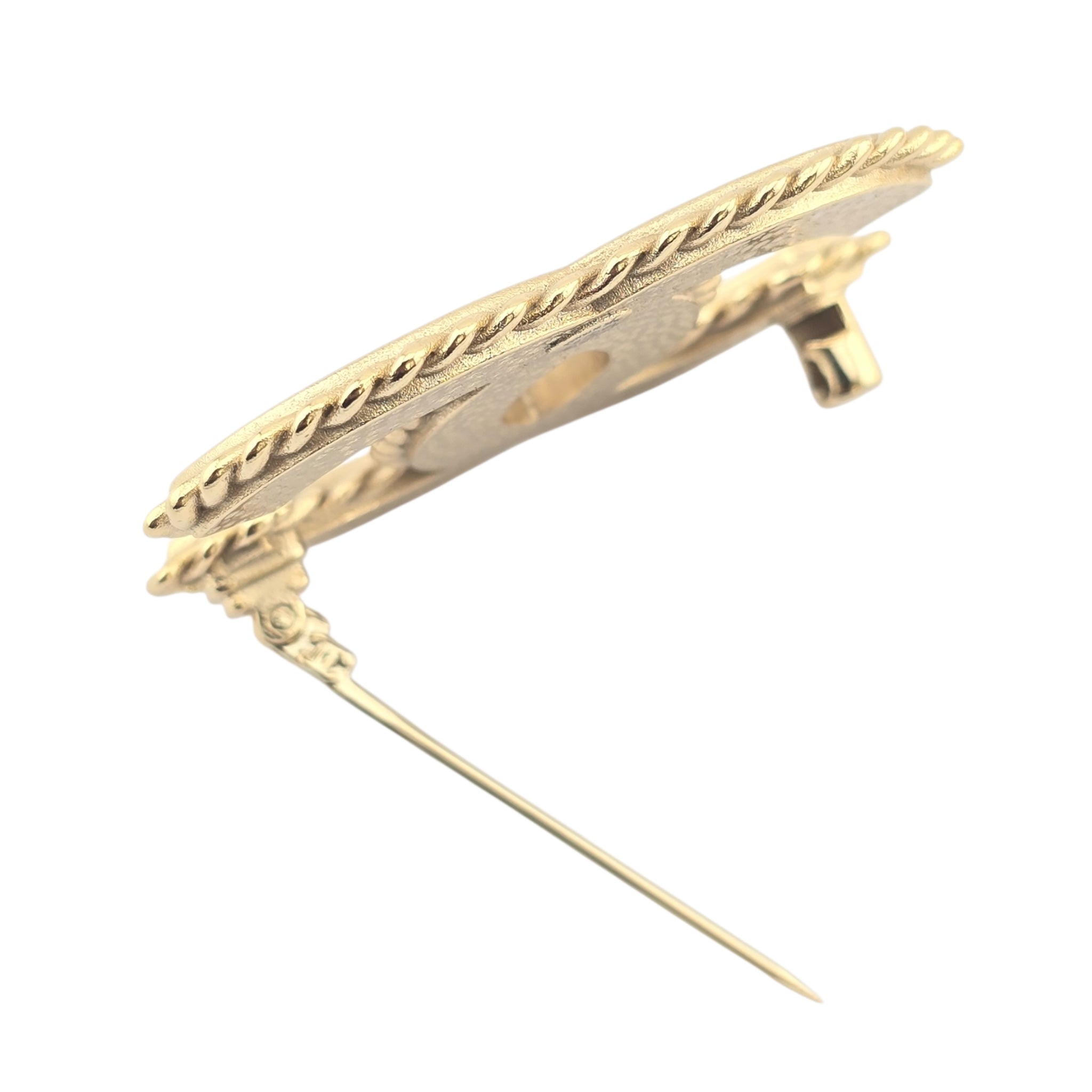 Chanel CC Black Enamel Gold Brooch 2024 CHANEL