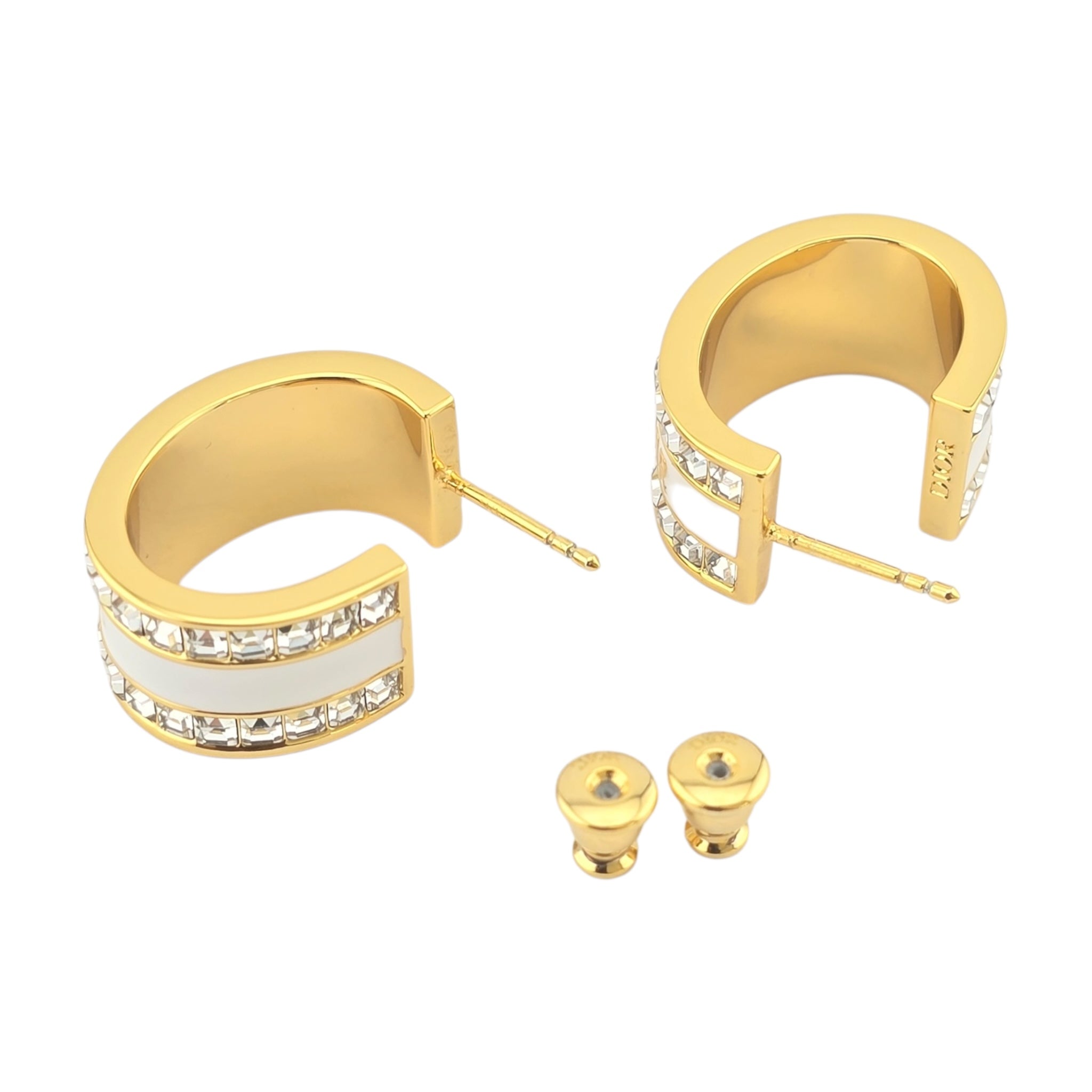 Christian Dior Night Code White Enamel Earrings DIOR