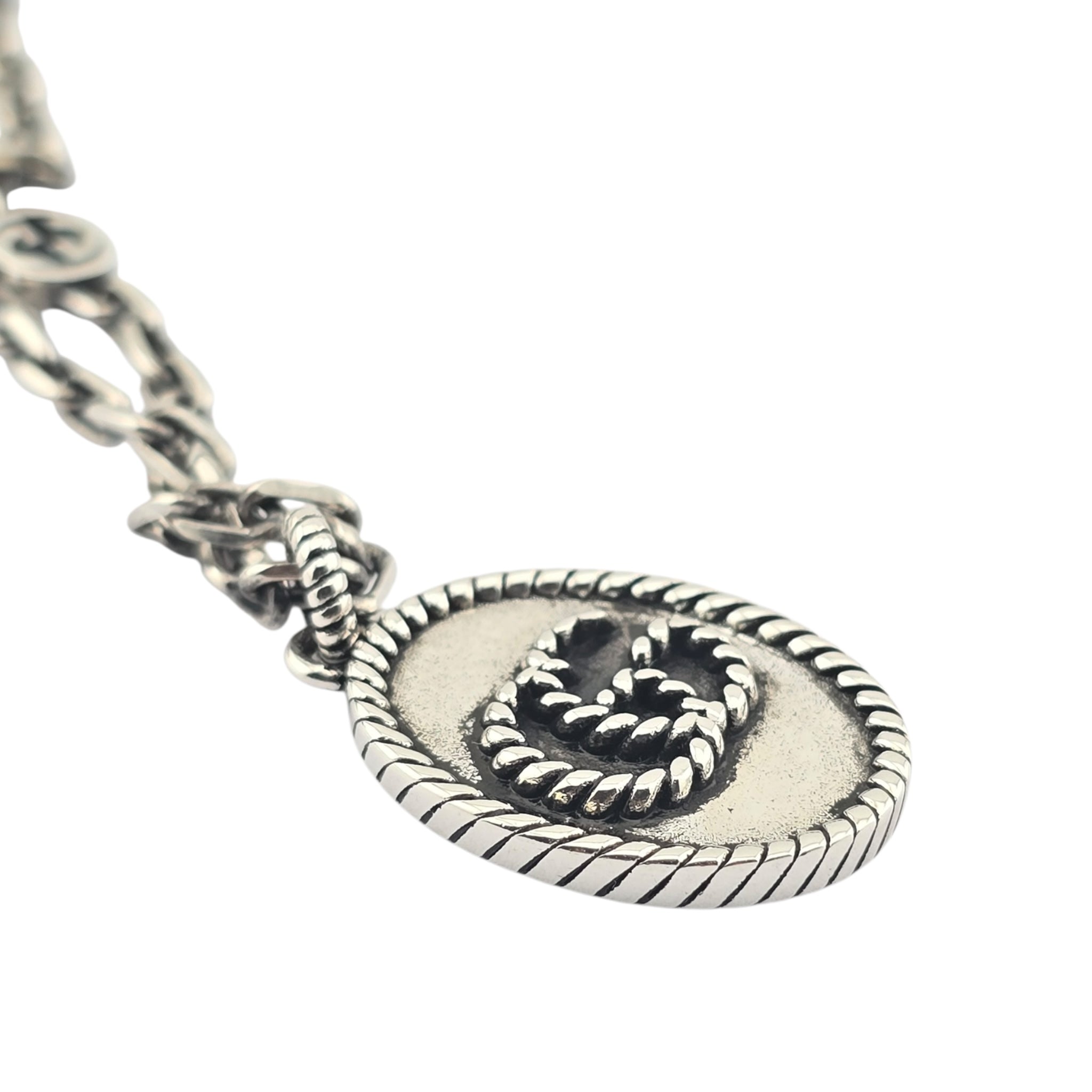 GUCCI GG Interlocking Pendant Silver Necklace GUCCI