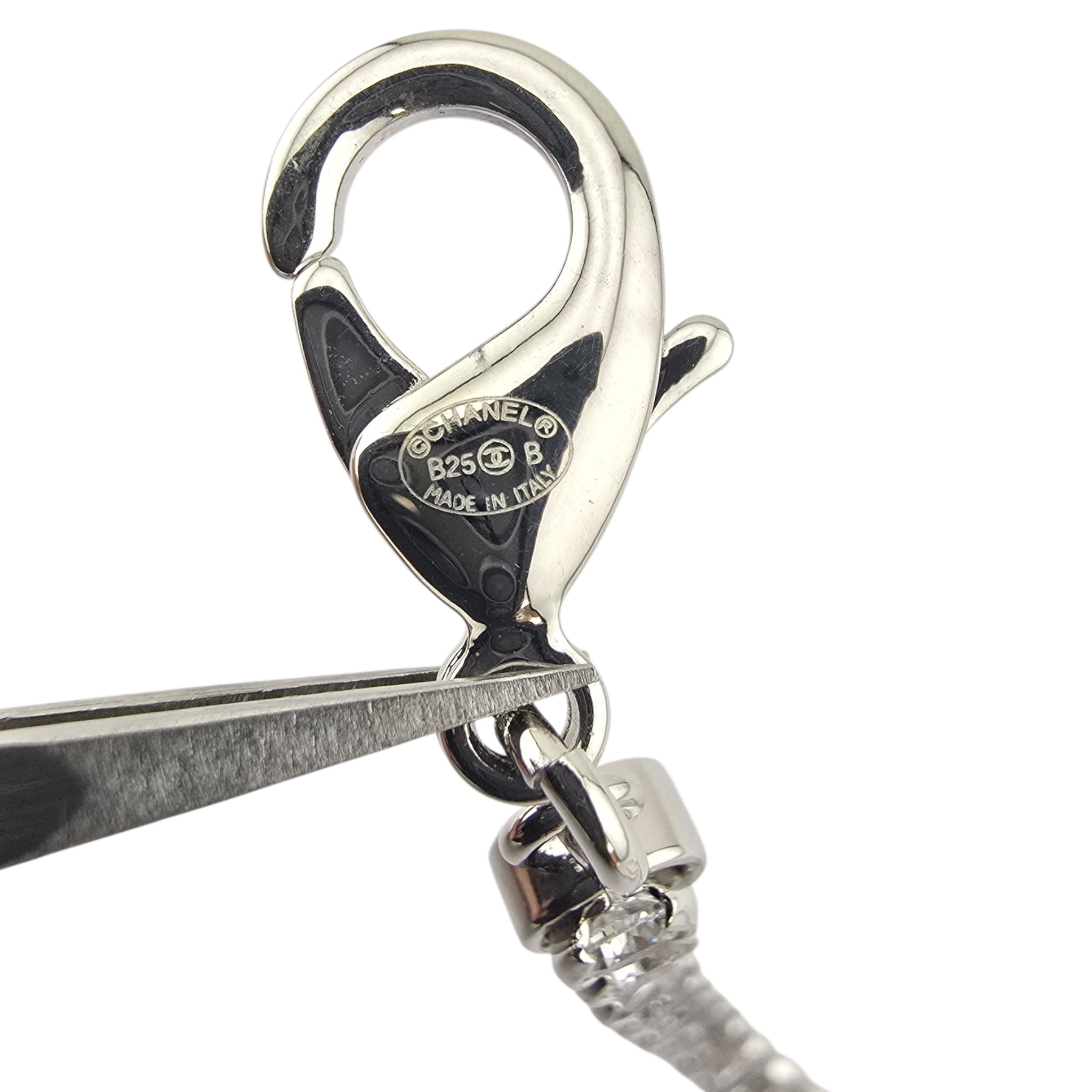 Chanel CC Faux Pearl Silver Crystal Necklace 2025 CHANEL