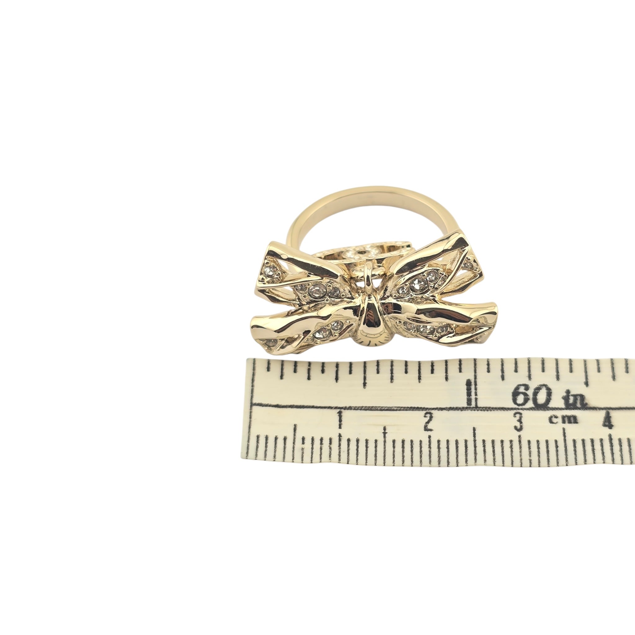 Chanel CC Bow Gold Ring 2024 CHANEL