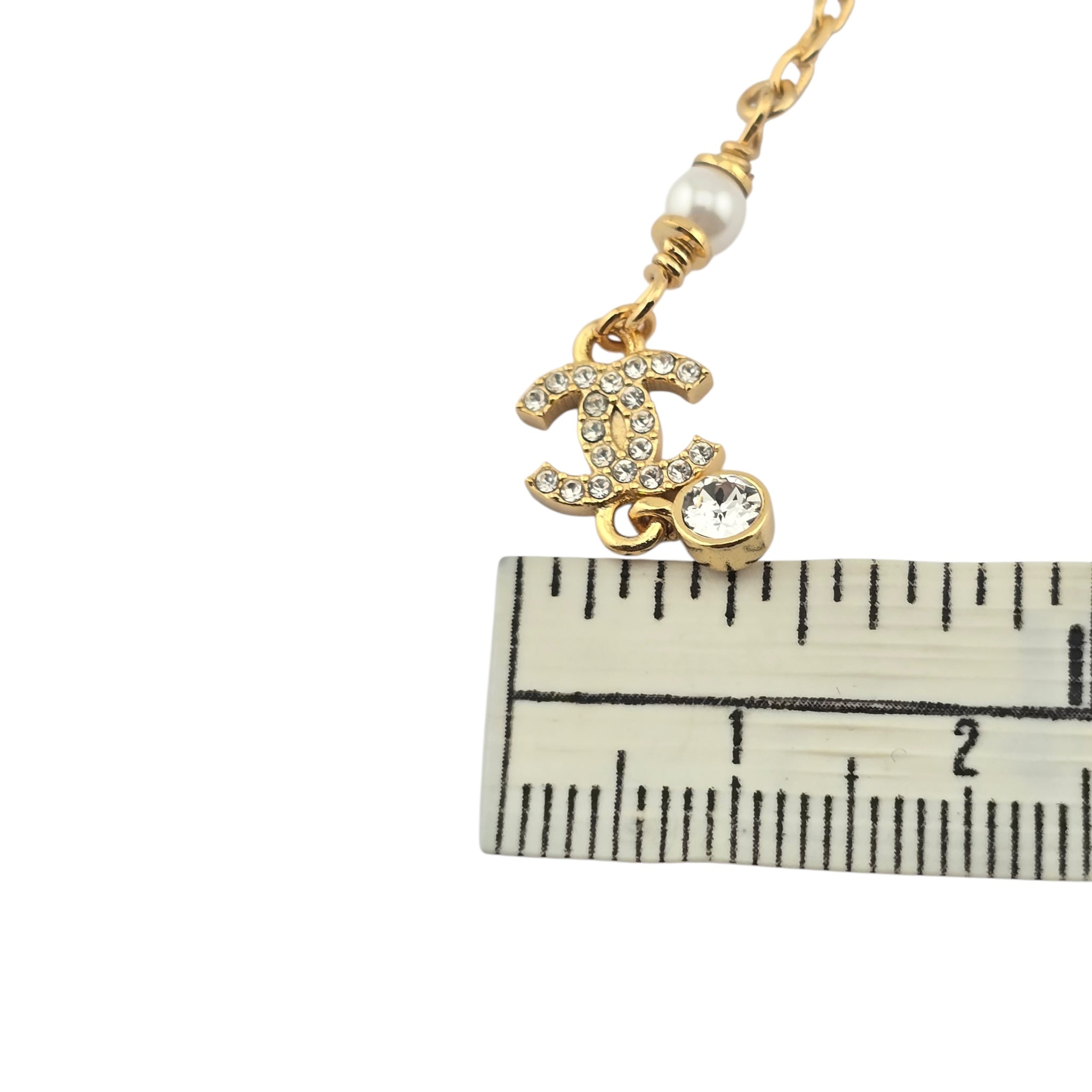 Chanel CC Faux Pearl Star Dangle Gold Earrings 2024