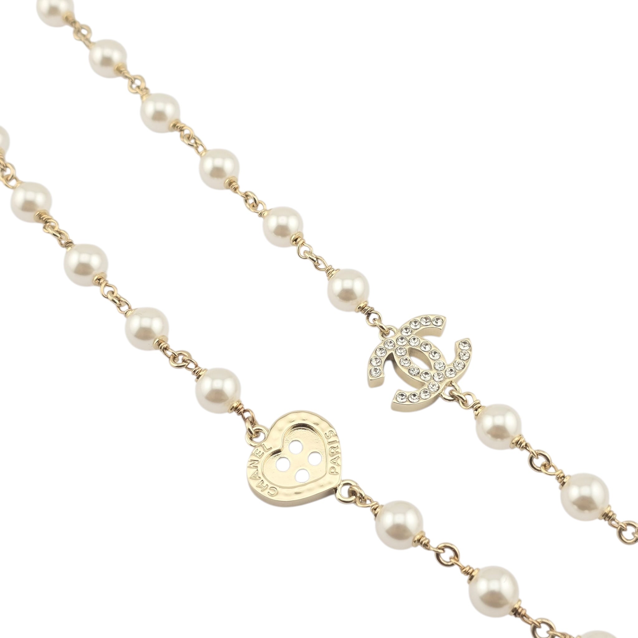 Chanel CC Faux Pearl Gold Long Necklace 2026
