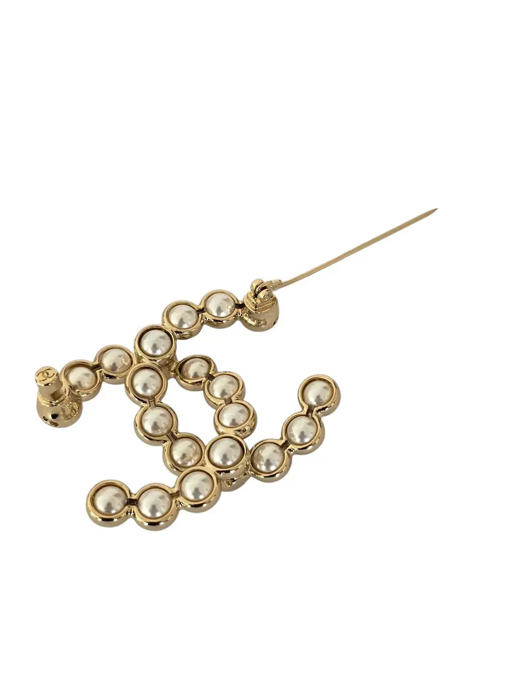 Chanel CC Gold and Faux Pearl Brooch 2024 CHANEL