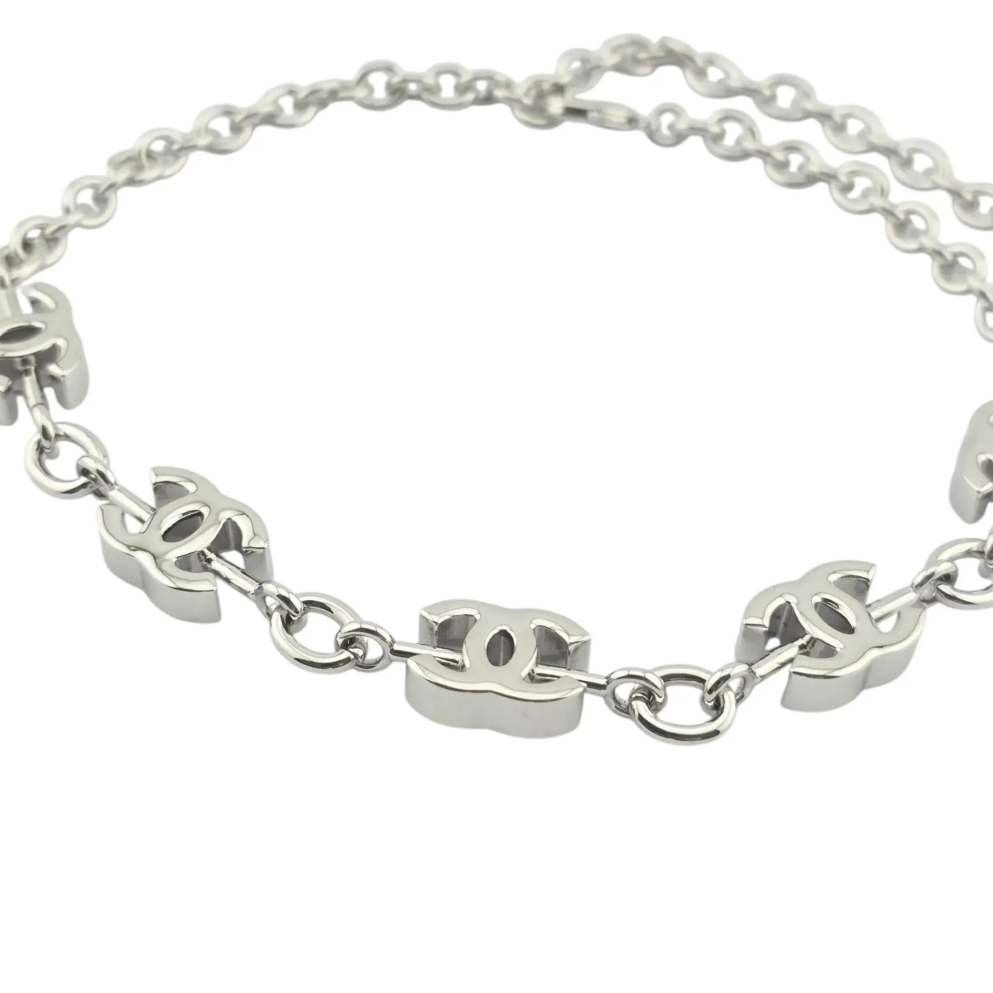 Chanel CC Silver Crystal Choker Necklace 2025 CHANEL