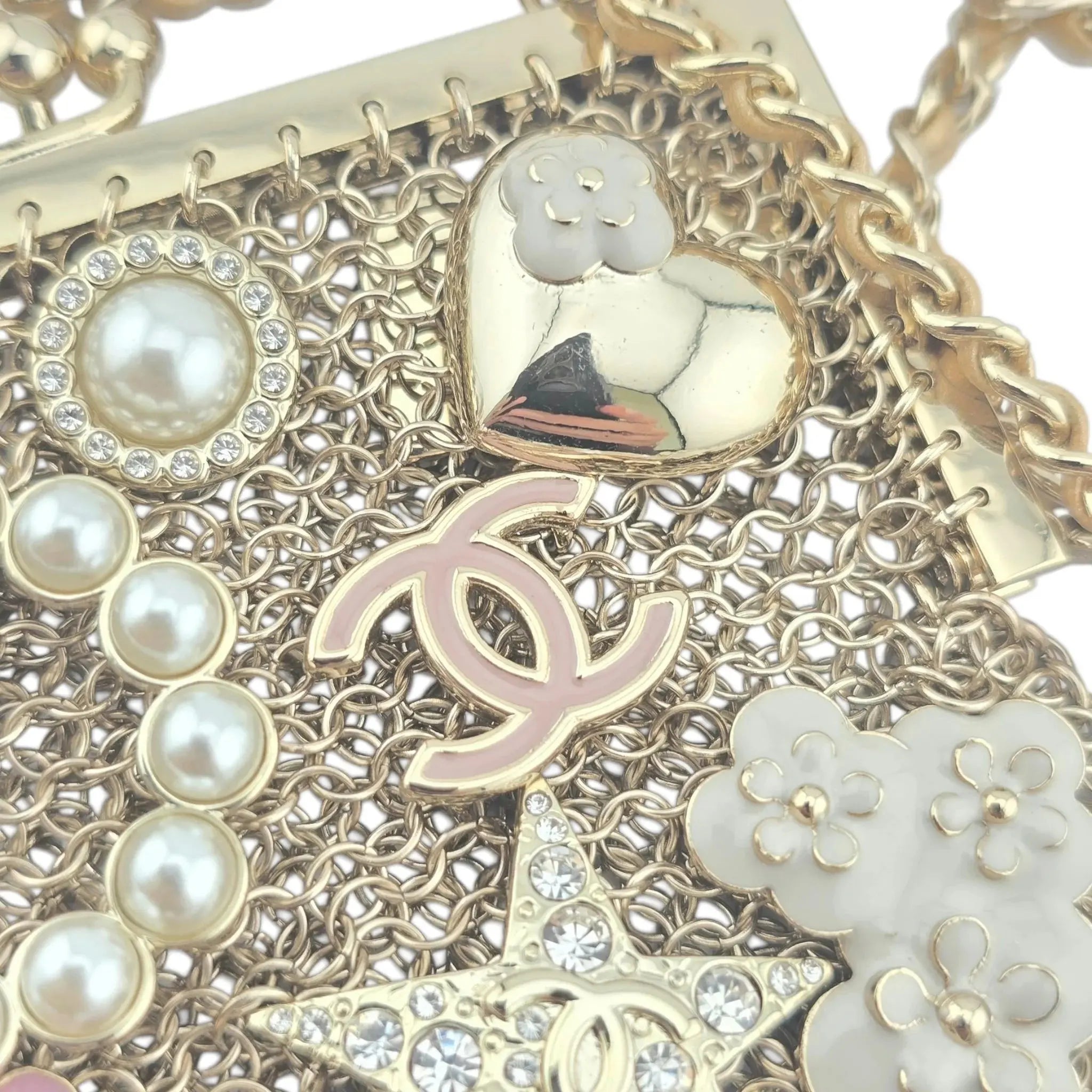 Chanel CC Gold Metal Chain Embellished Mini Frame Pouch CHANEL