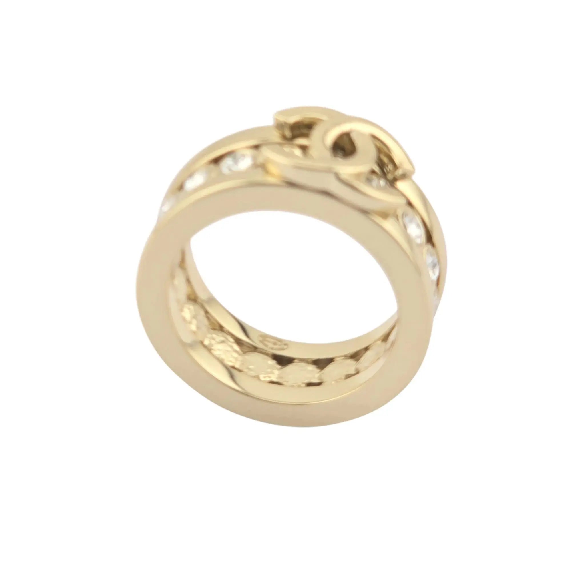 Chanel CC Gold Crystal Ring 2023 CHANEL