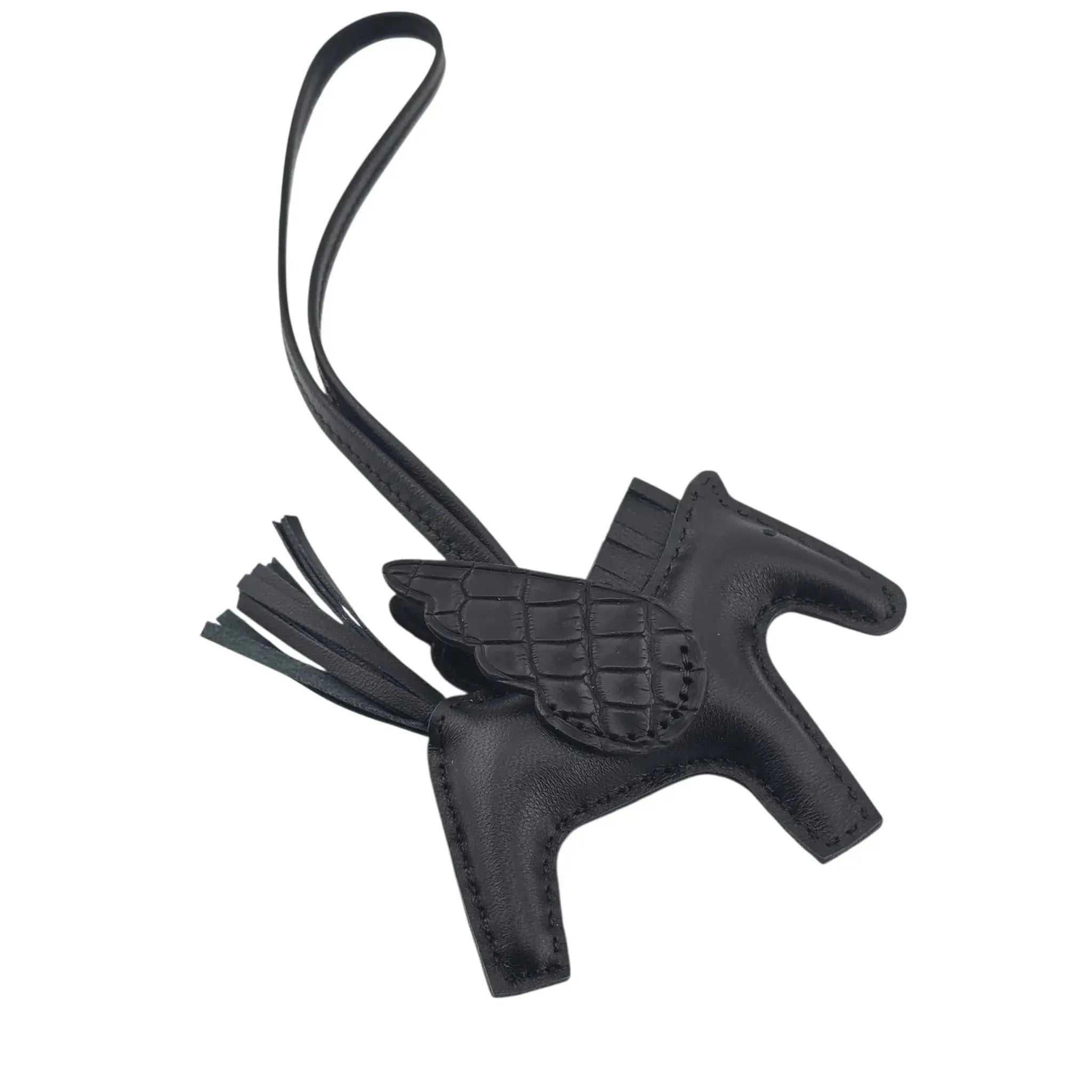 Hermès Rodeo Pegase So Noir Black Leather and Alligator Touch PM Charm Bag HERMES