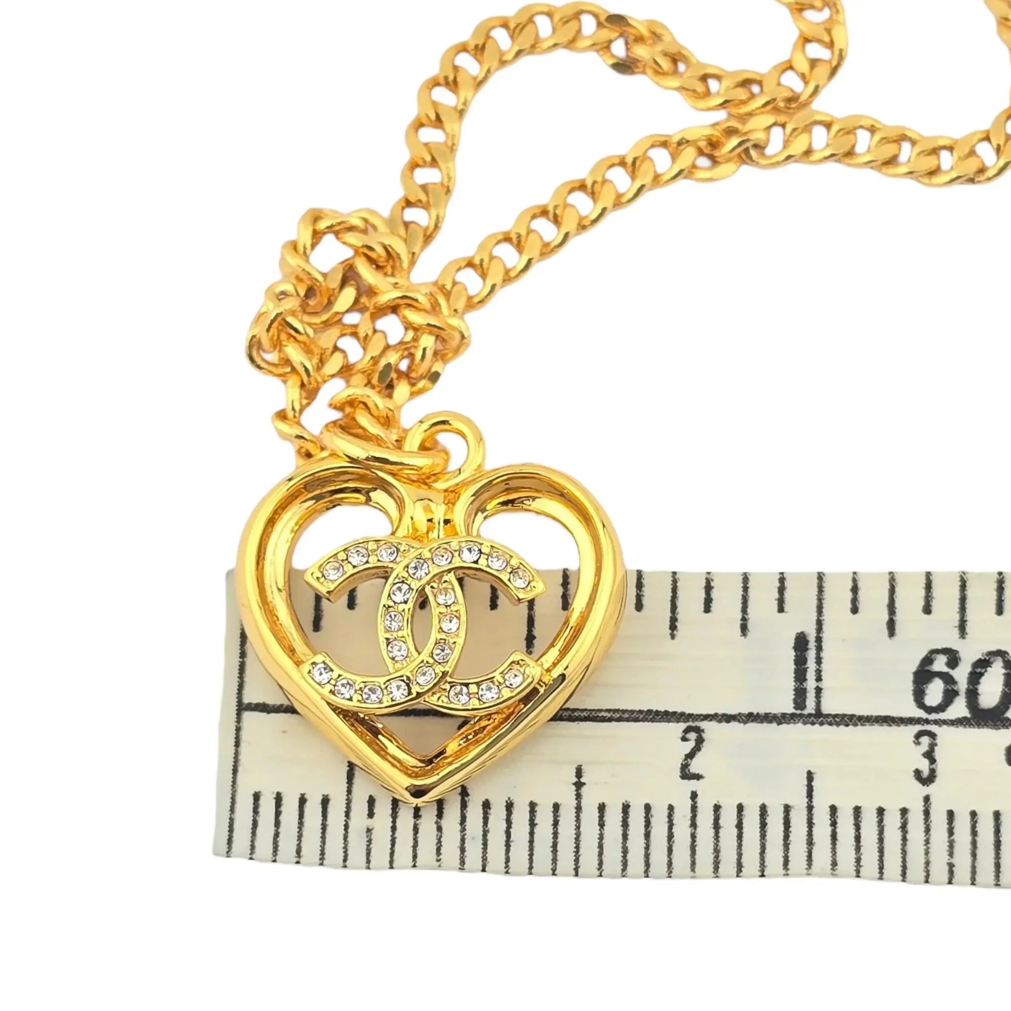 Chanel CC Gold Heart Small Pendant Necklace 2023 CHANEL