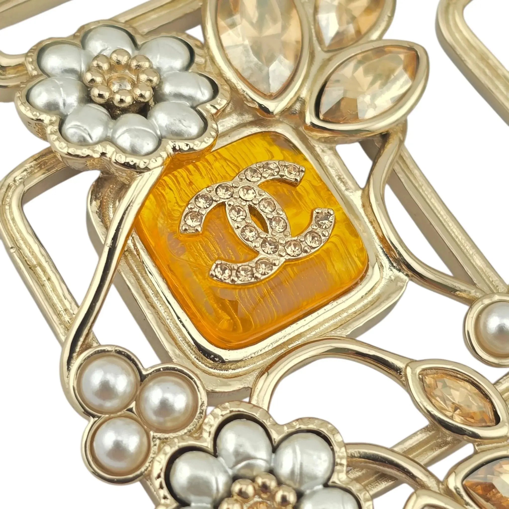 Chanel CC Floral Perfume Bottle Clip-On Earrings 2022 CHANEL