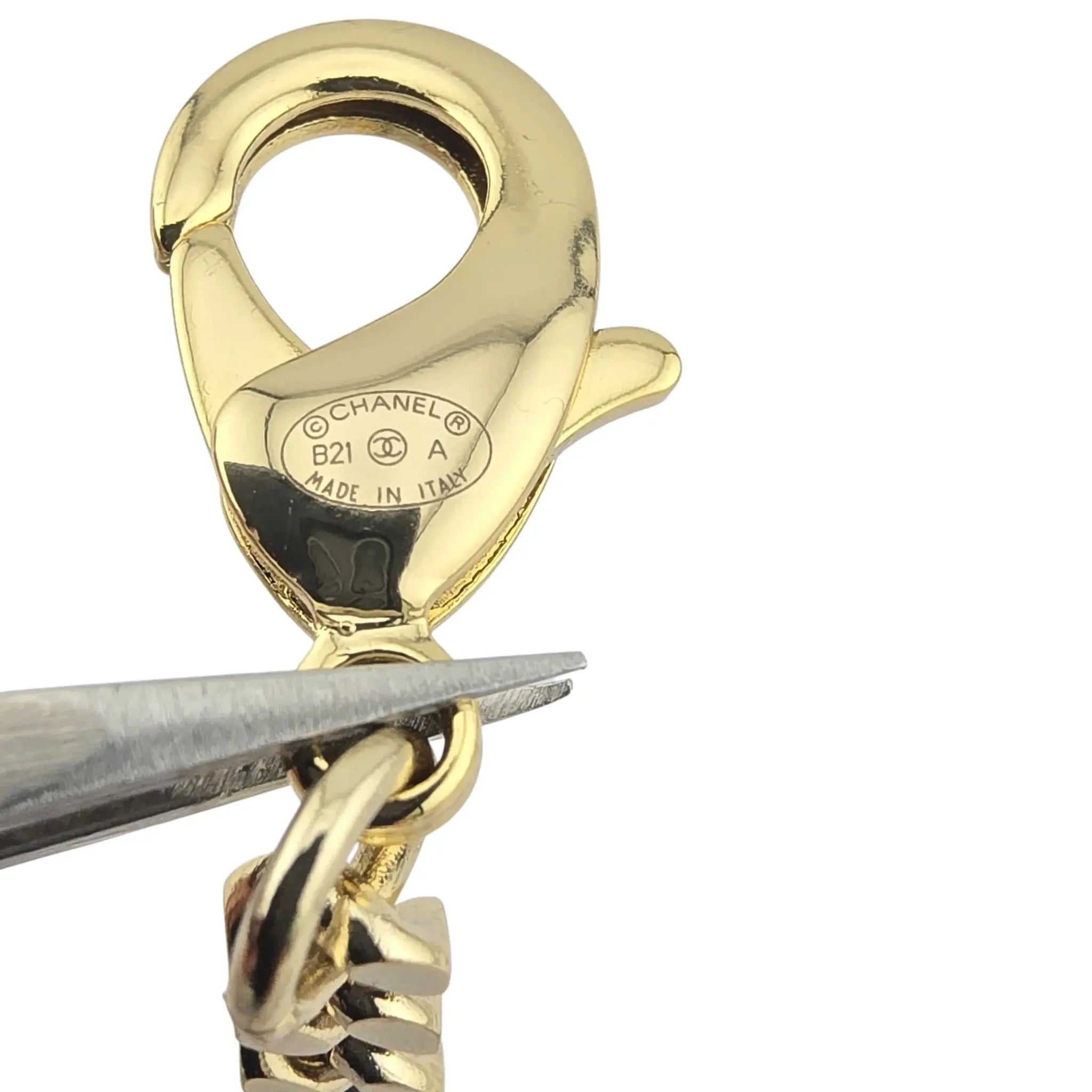 Chanel CC Gold Crystal Chain Silver Long Necklace 2021 CHANEL