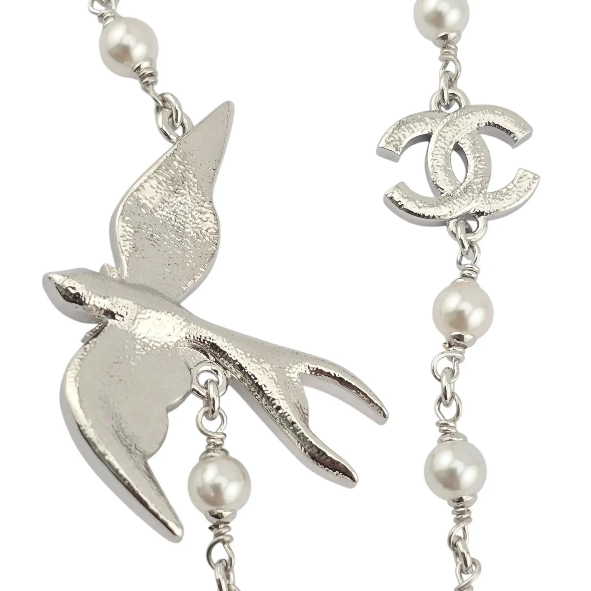 Chanel CC Silver Bird Long Necklace SS25 CHANEL