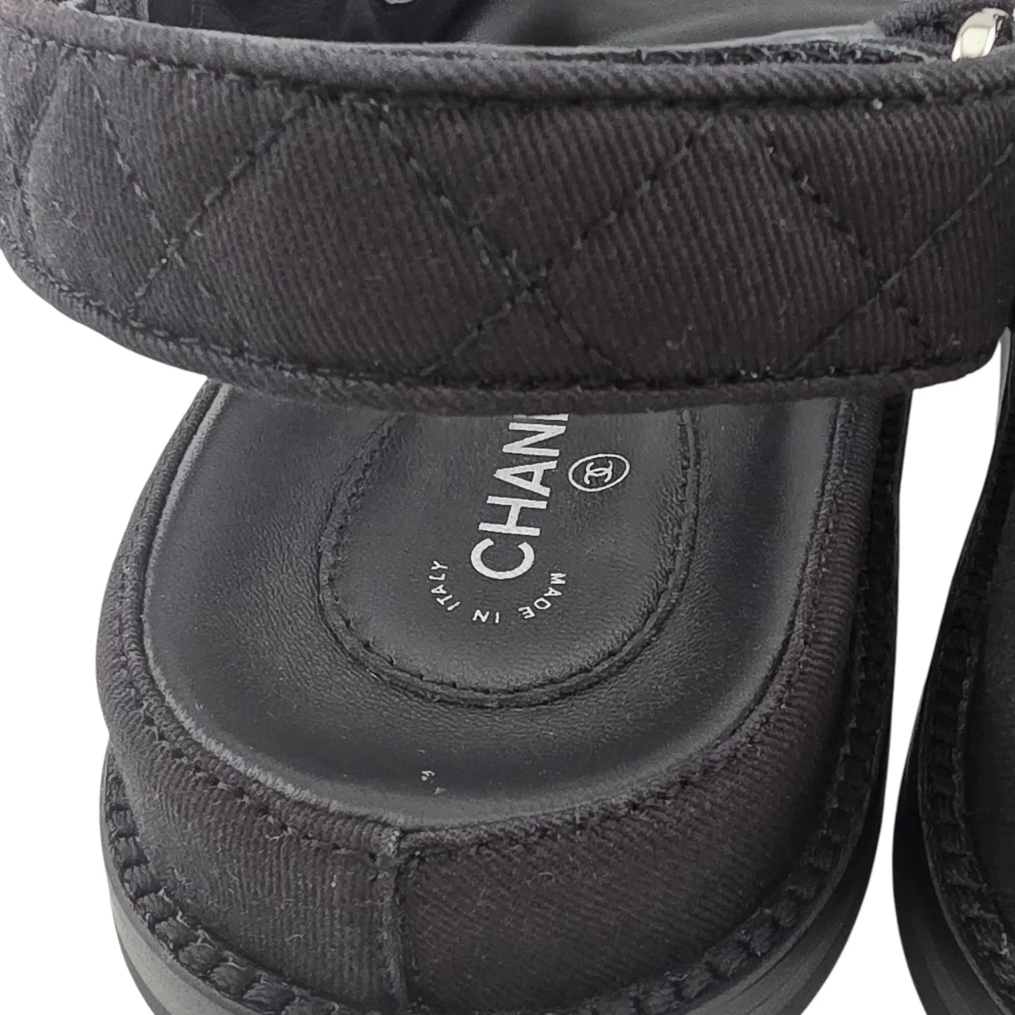Chanel Mixed Fibers Velcro Dad Sandals 39 CHANEL