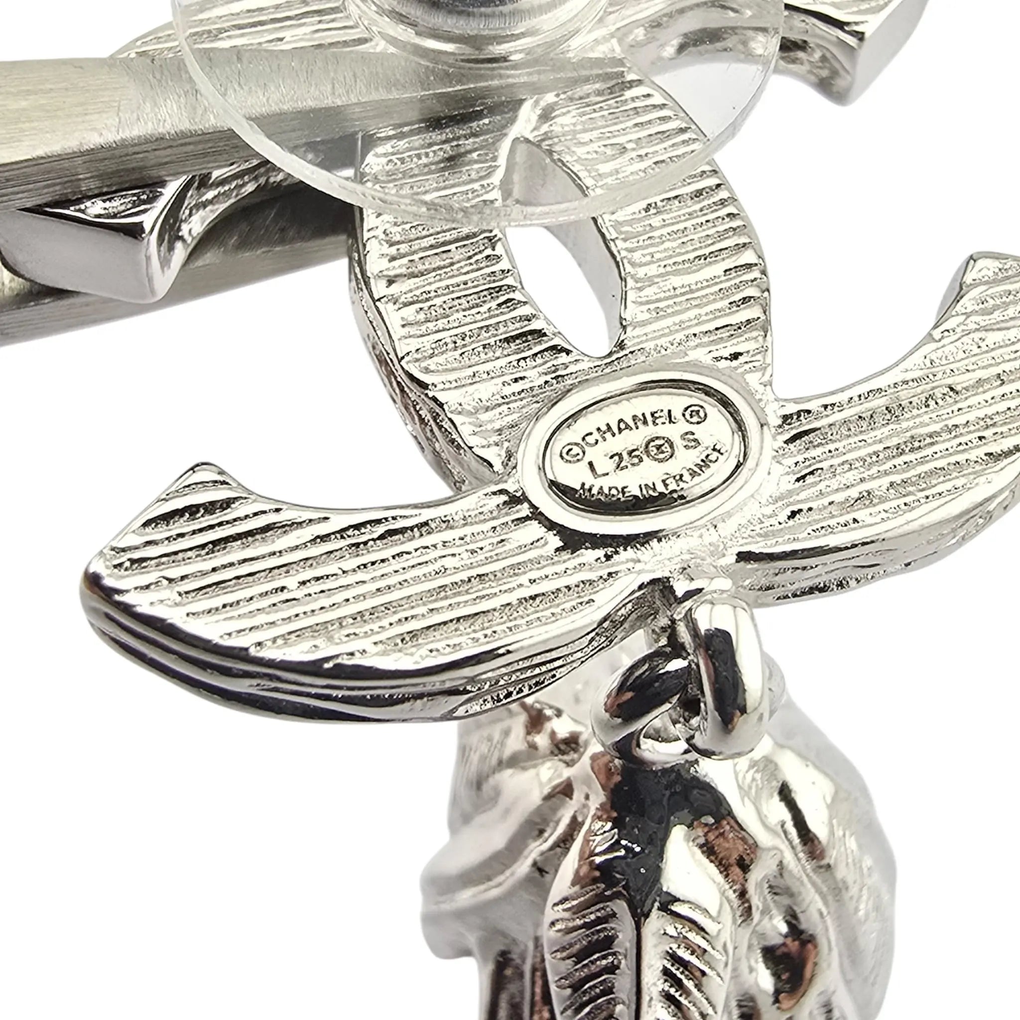 Chanel CC Faux Pearl Silver Leaf Earrings 2025 CHANEL