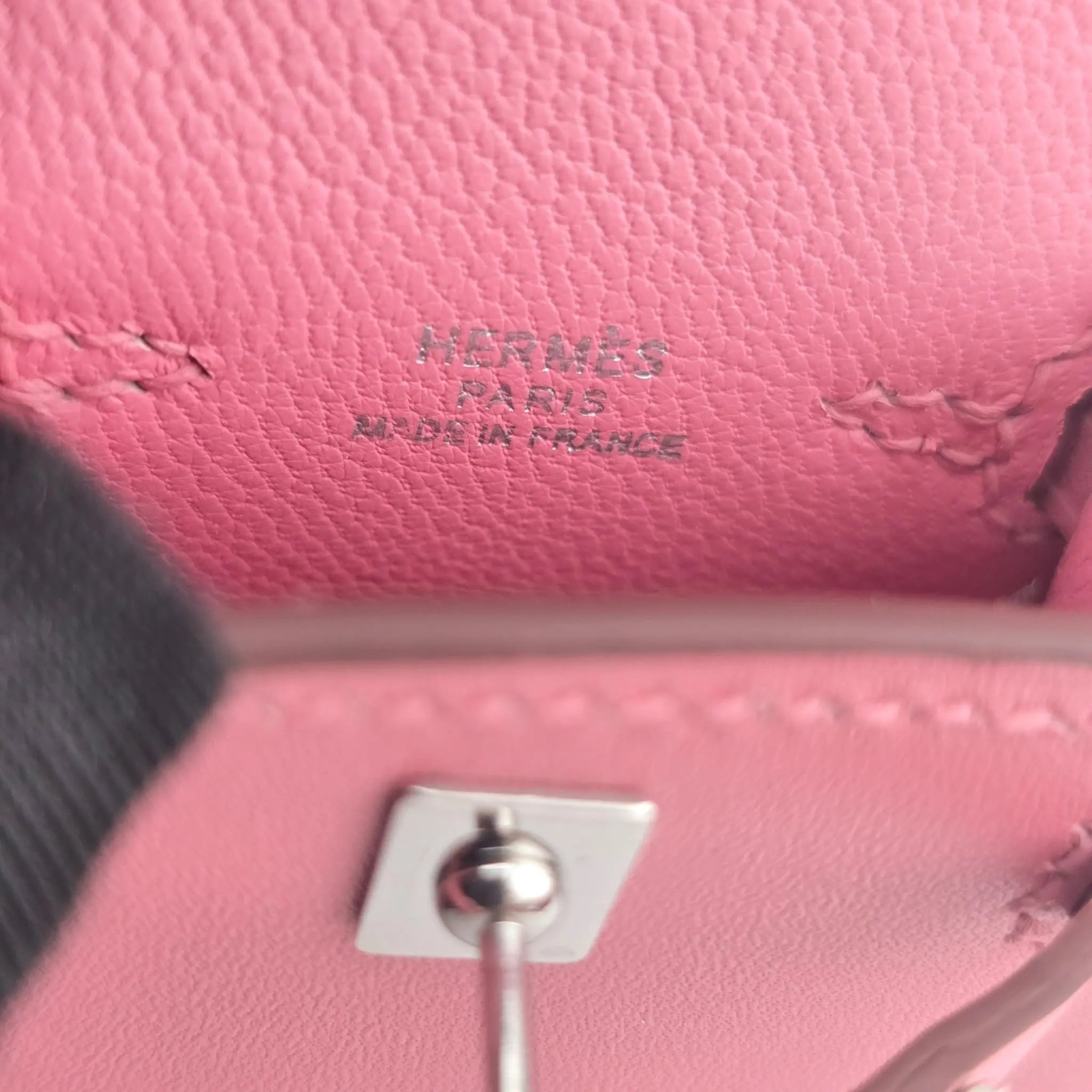 Hermes Rose Sakura Tadelakt Mini Kelly Twilly Bag Charm Palladium Hardware HERMES