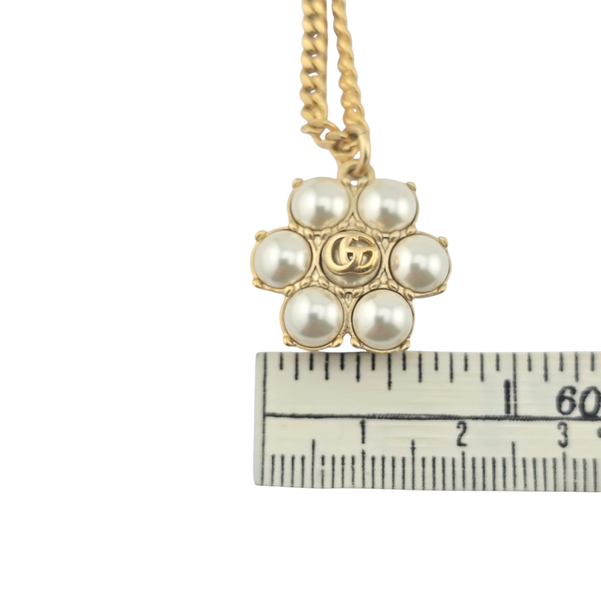 GUCCI GG Marmont Faux Pearl Necklace