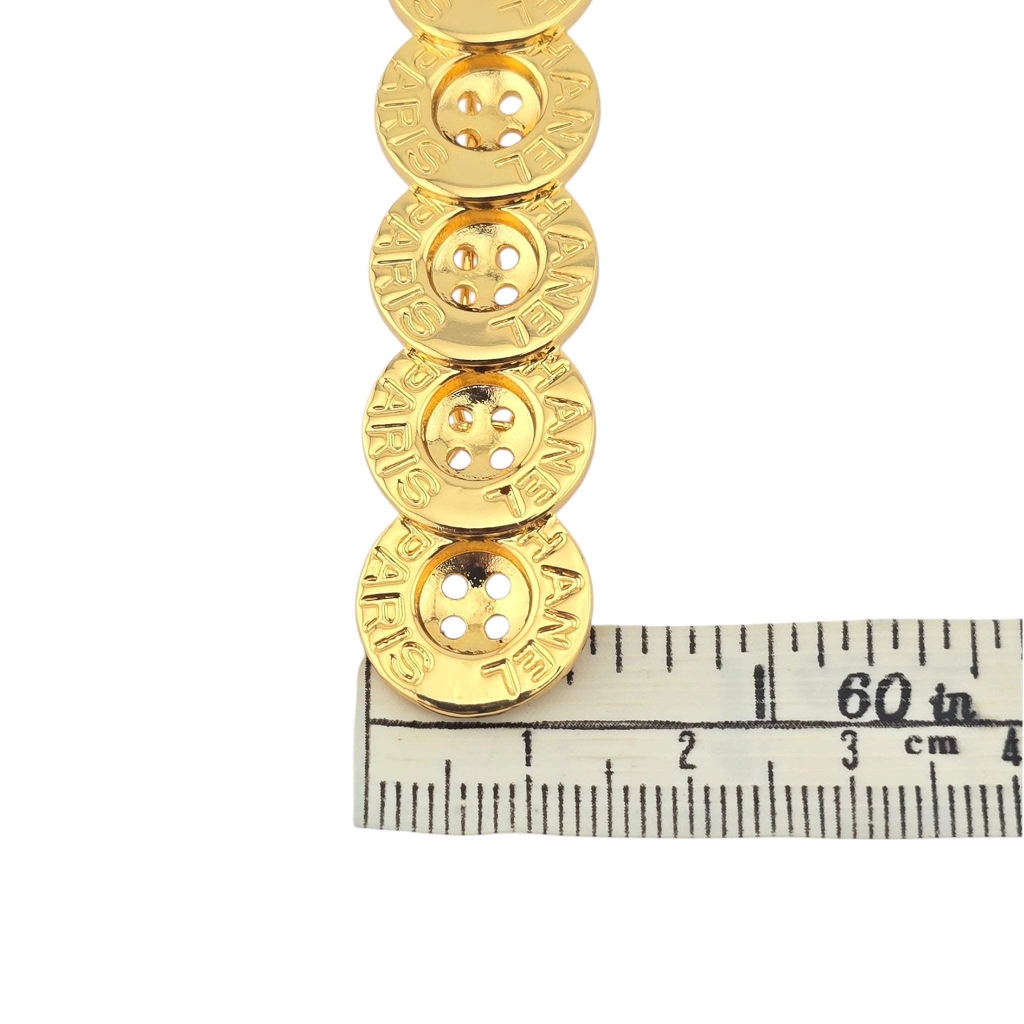 Chanel CC Button Paris Hair Clip Barrette Gold