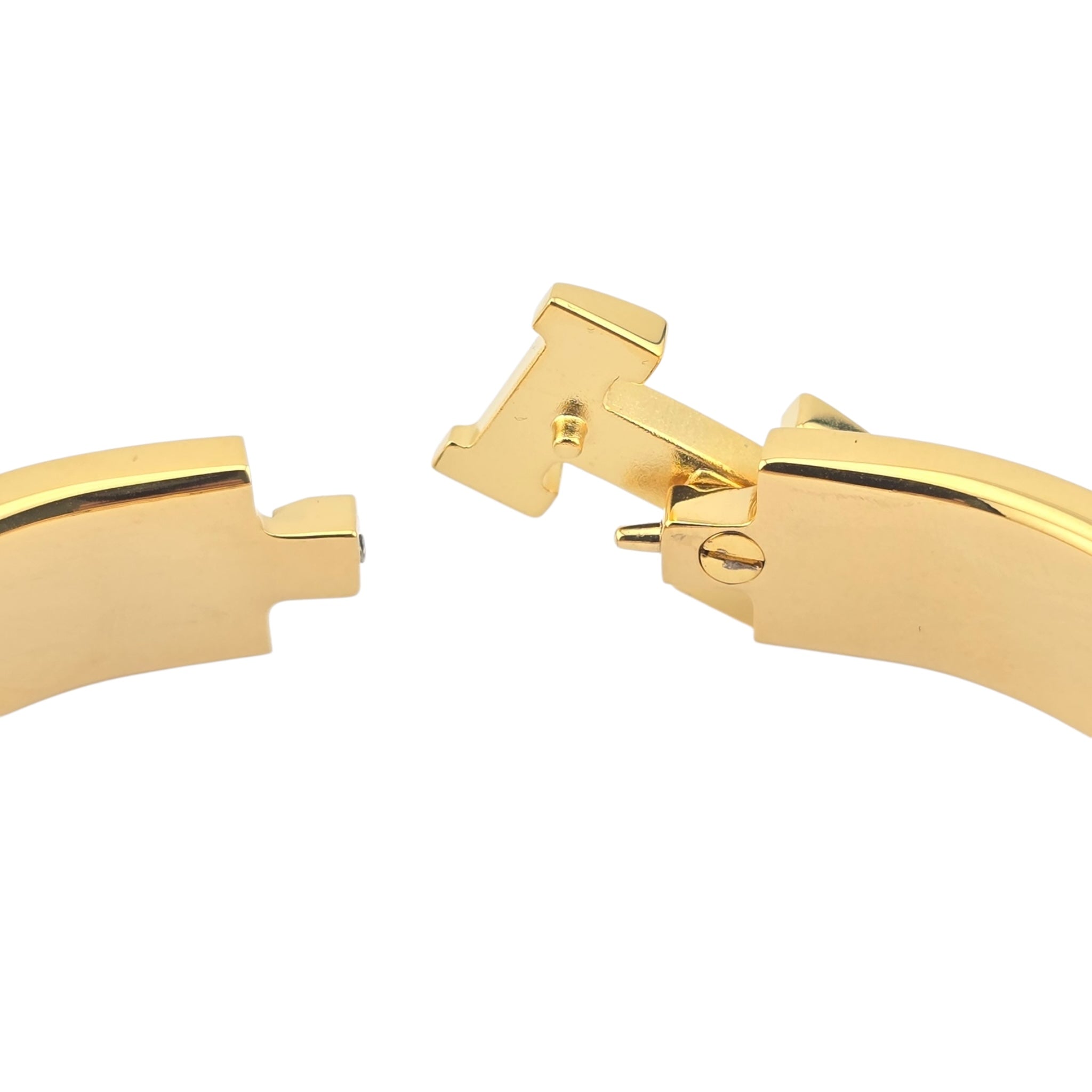 Hermes Clic H Bracelet Enamel Blue Gold GM