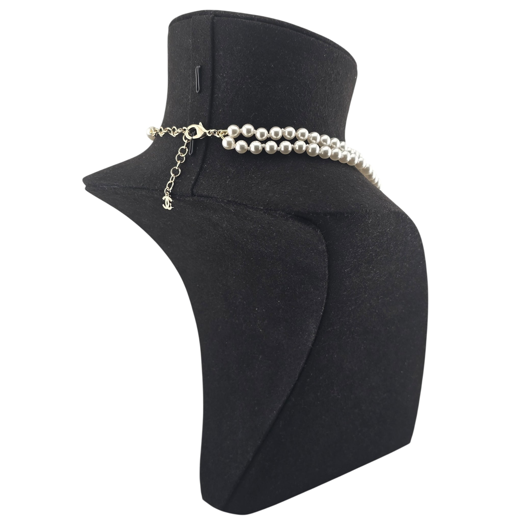 Chanel CC Double Row Faux Pearl Necklace 2025