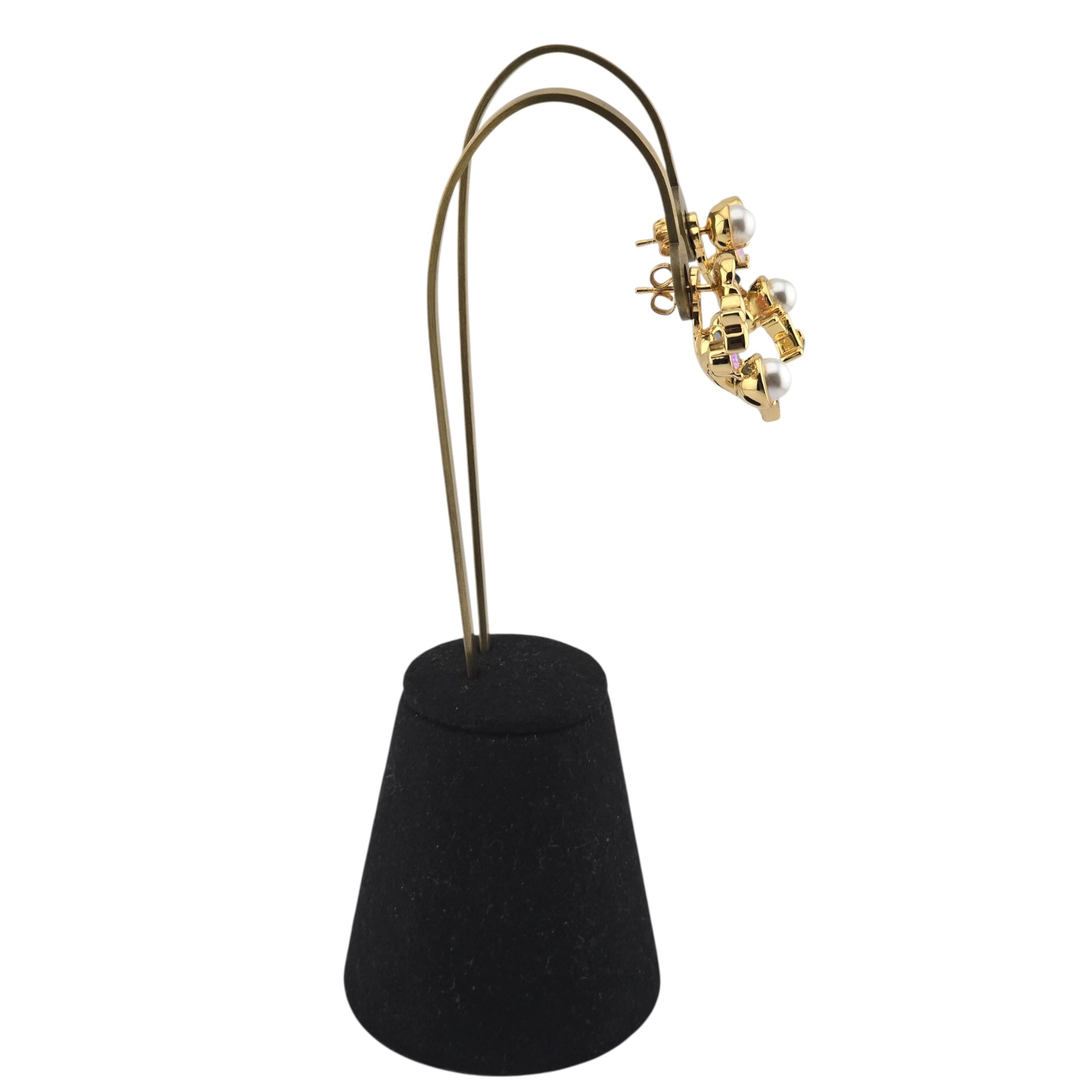 Louis Vuitton LV Metal Crystal Pearl Botanica Earrings Gold LOUIS VUITTON