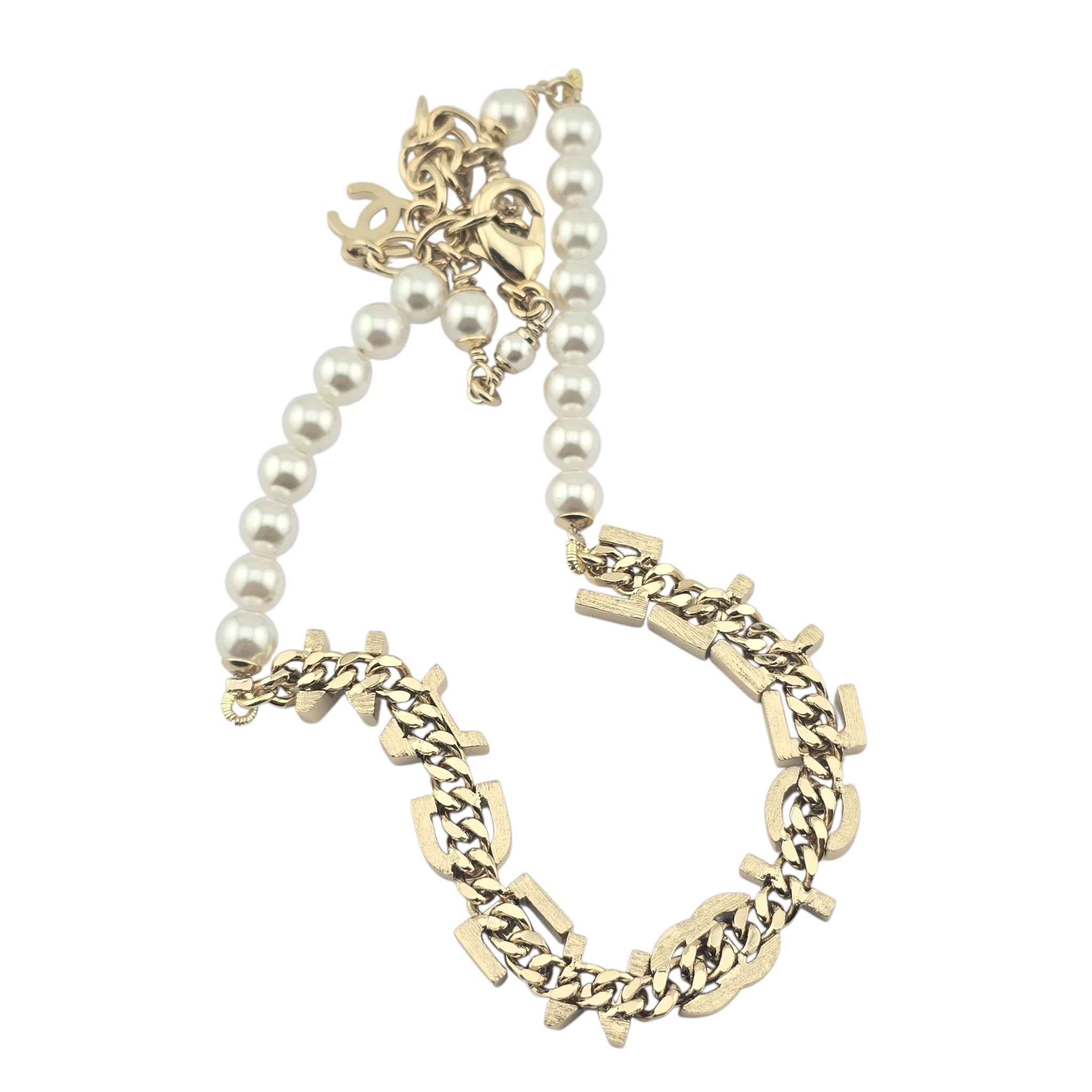 Chanel CC Gold Faux Pearl Necklace 2022 CHANEL