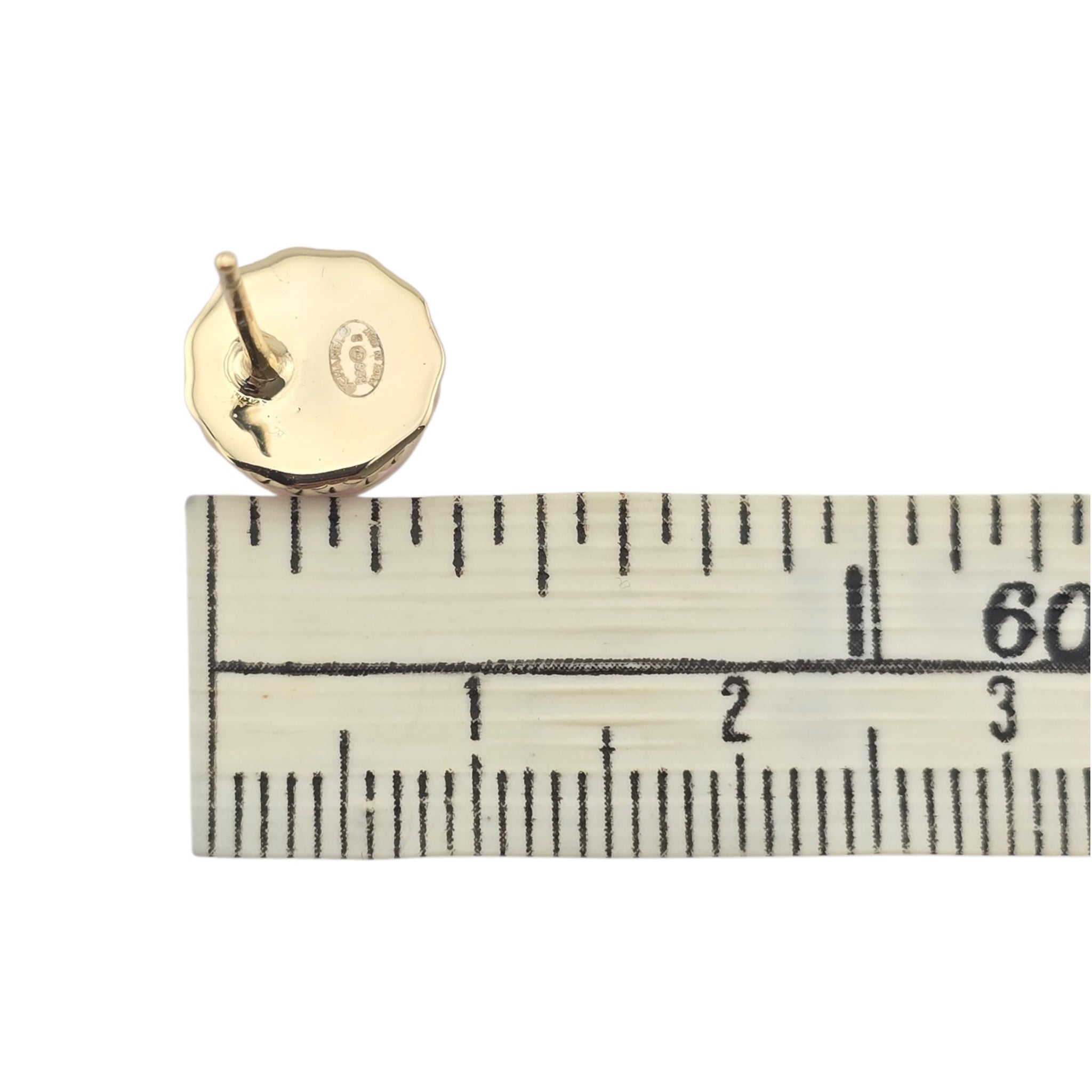 Chanel CC Stud Gold Pink Round Earrings B25 CHANEL