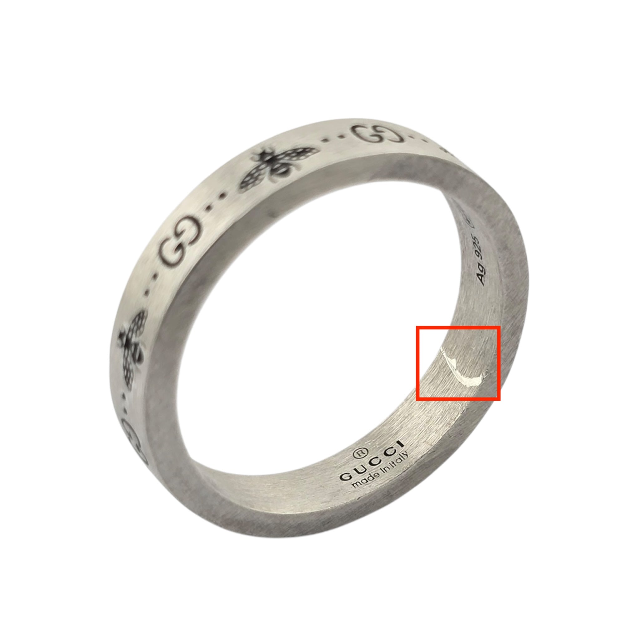 GUCCI GG Bee Motif Sterling Silver Ring GUCCI