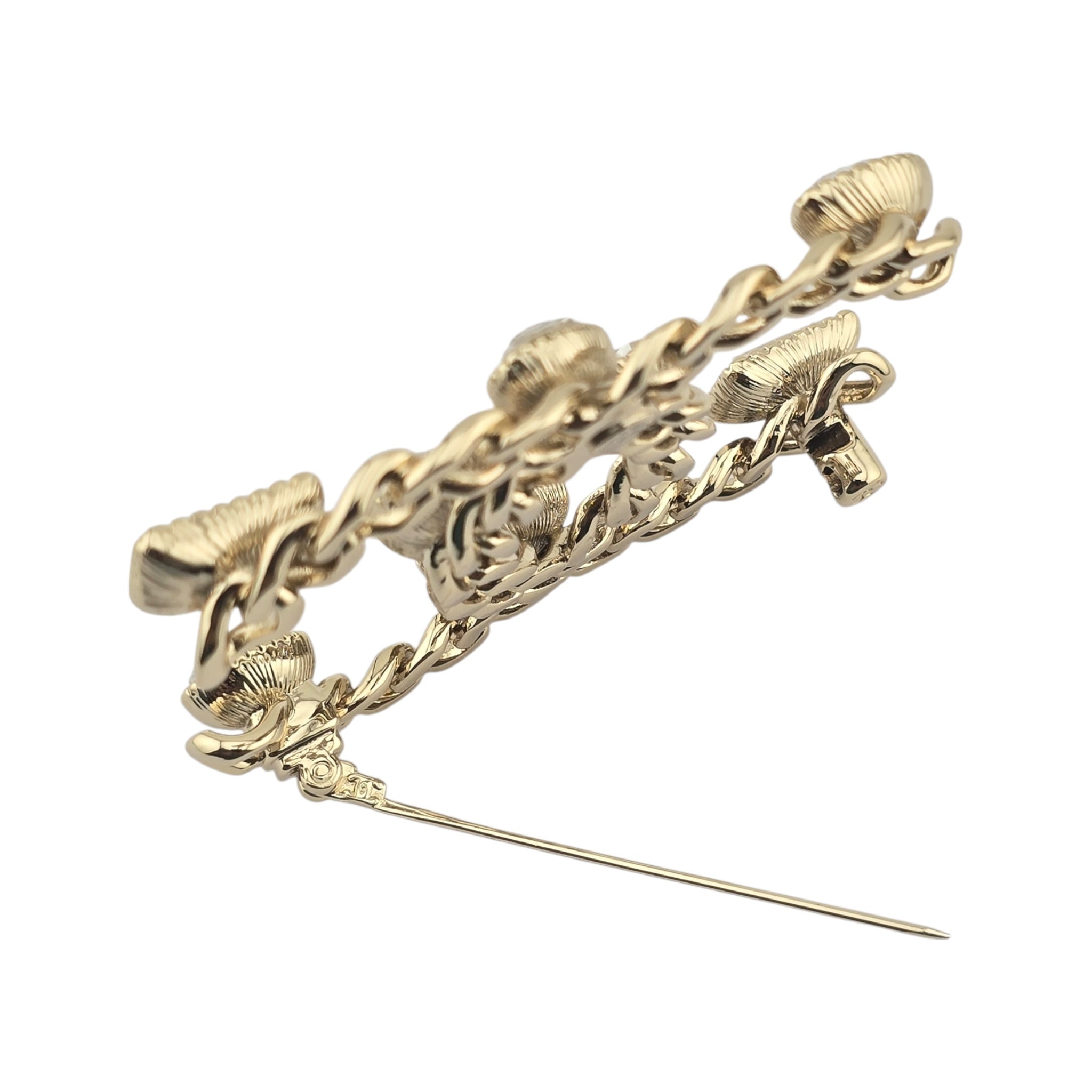 Chanel CC Gold Crystal Brooch 2024 CHANEL
