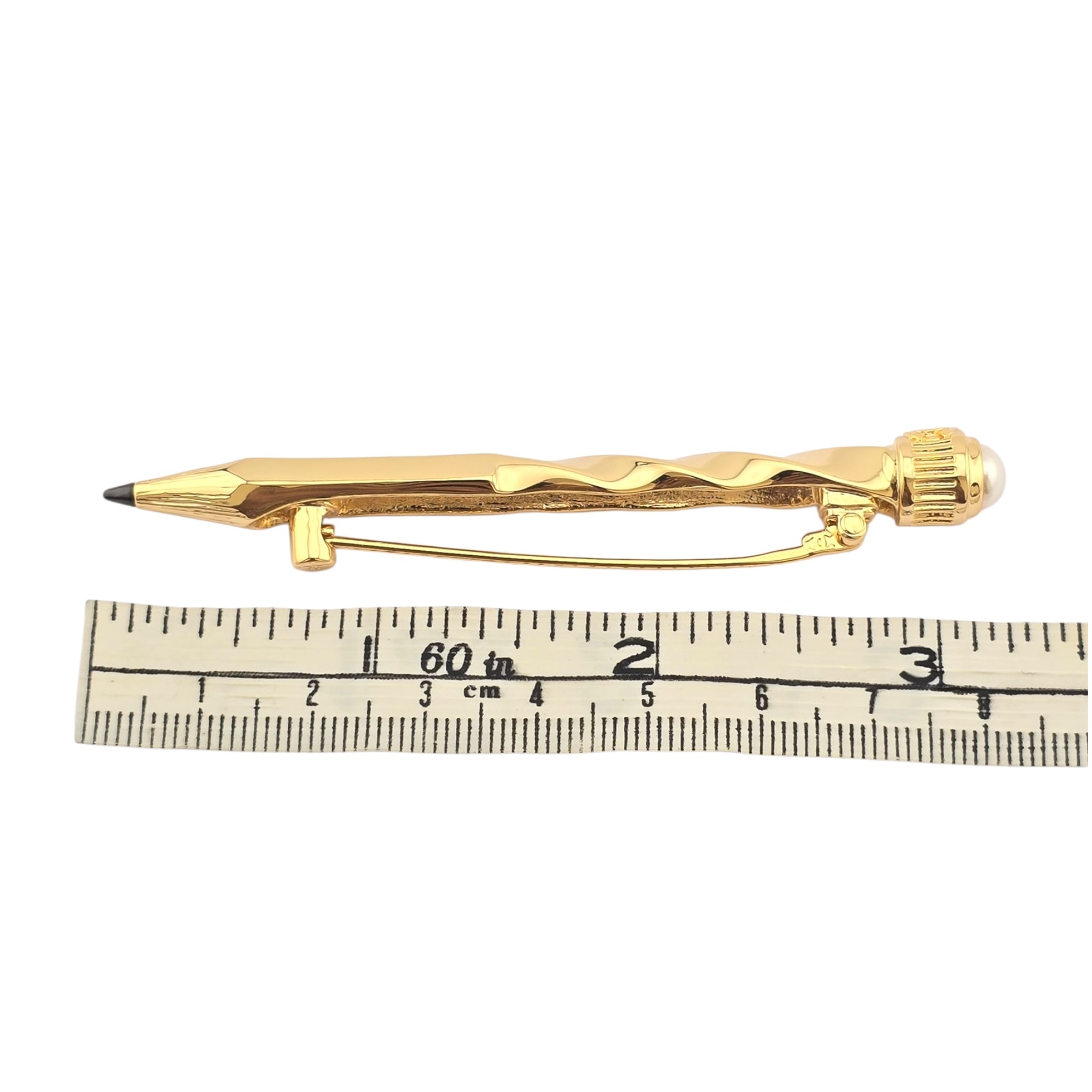 Chanel CC Gold Pencil Brooch 2025 CHANEL