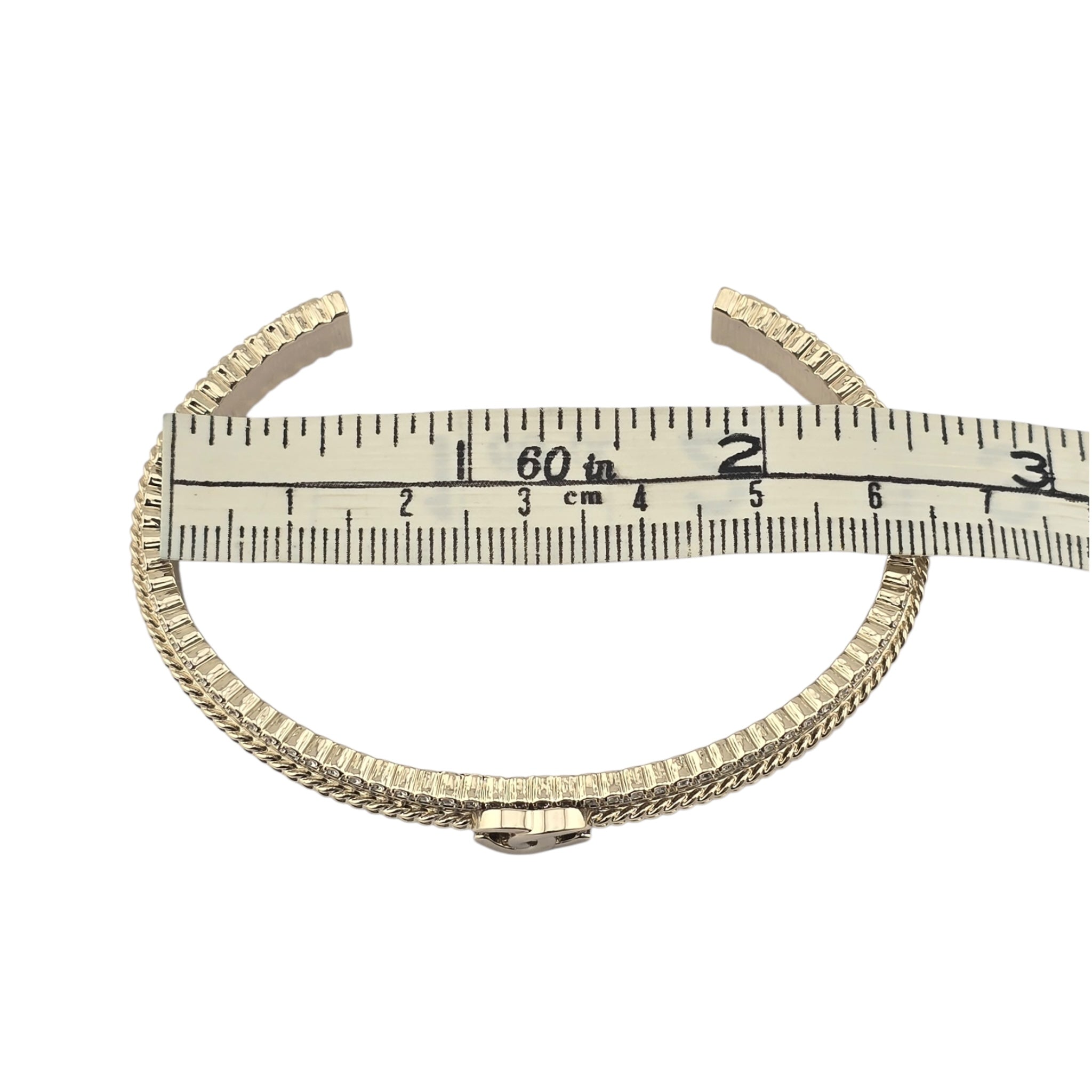 Chanel CC Crystal Gold Cuff Bracelet 2024 CHANEL