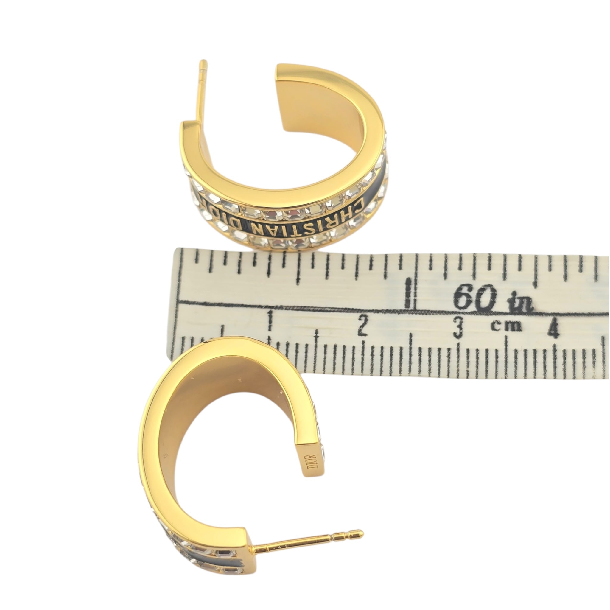 Christian Dior Night Code Black Enamel Earrings DIOR