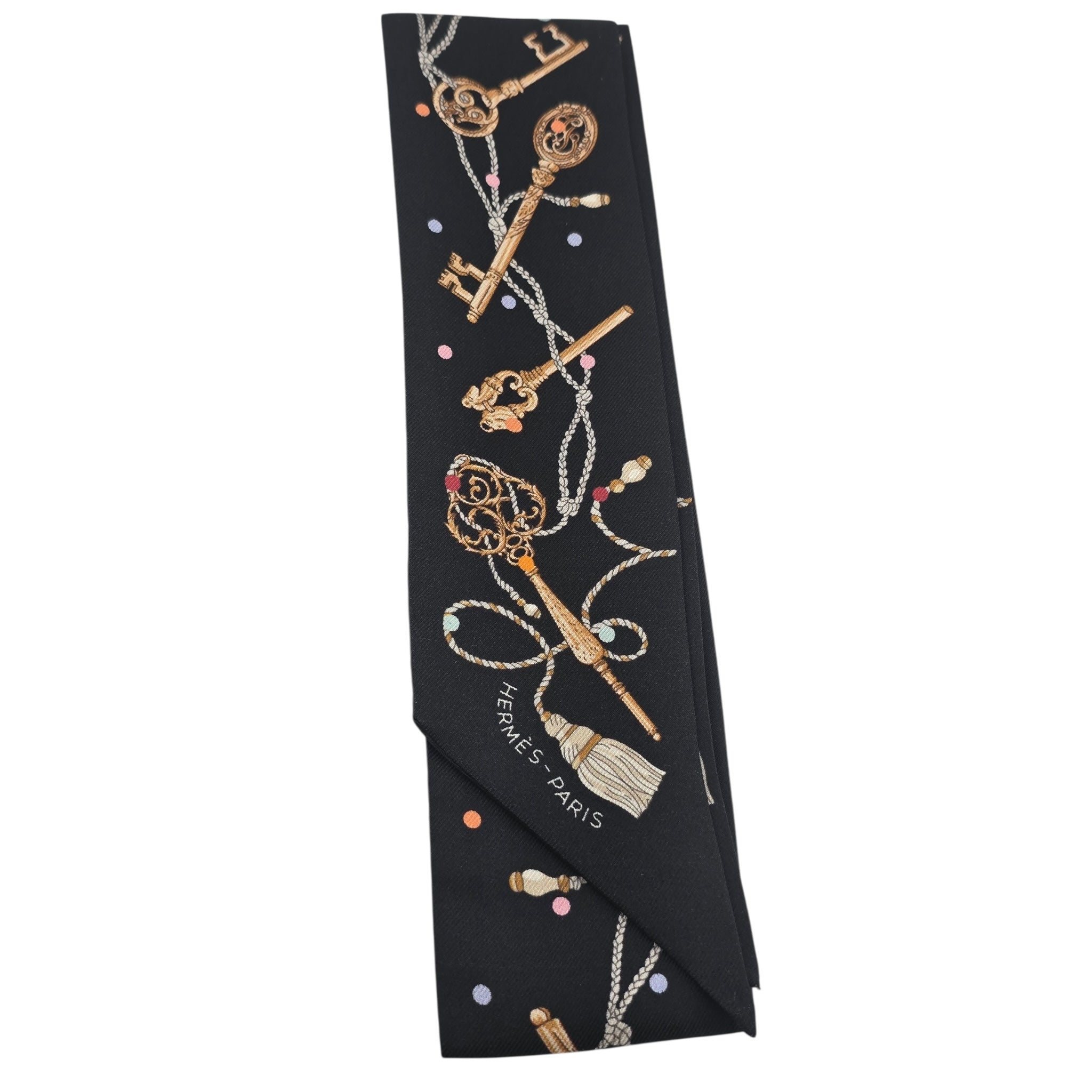 Hermes Silk Les Cles a Pois Twilly HERMES