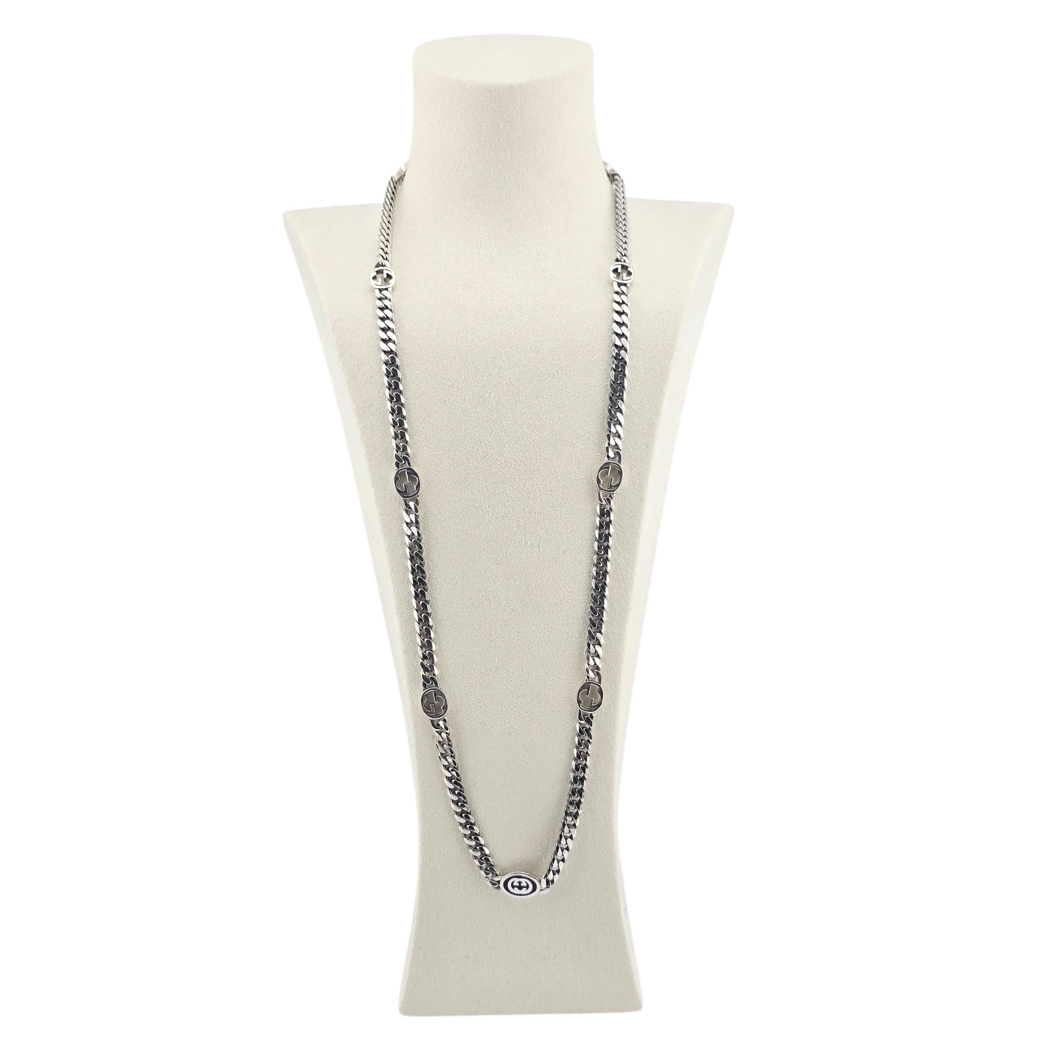 GUCCI GG Interlocking Silver Necklace GUCCI