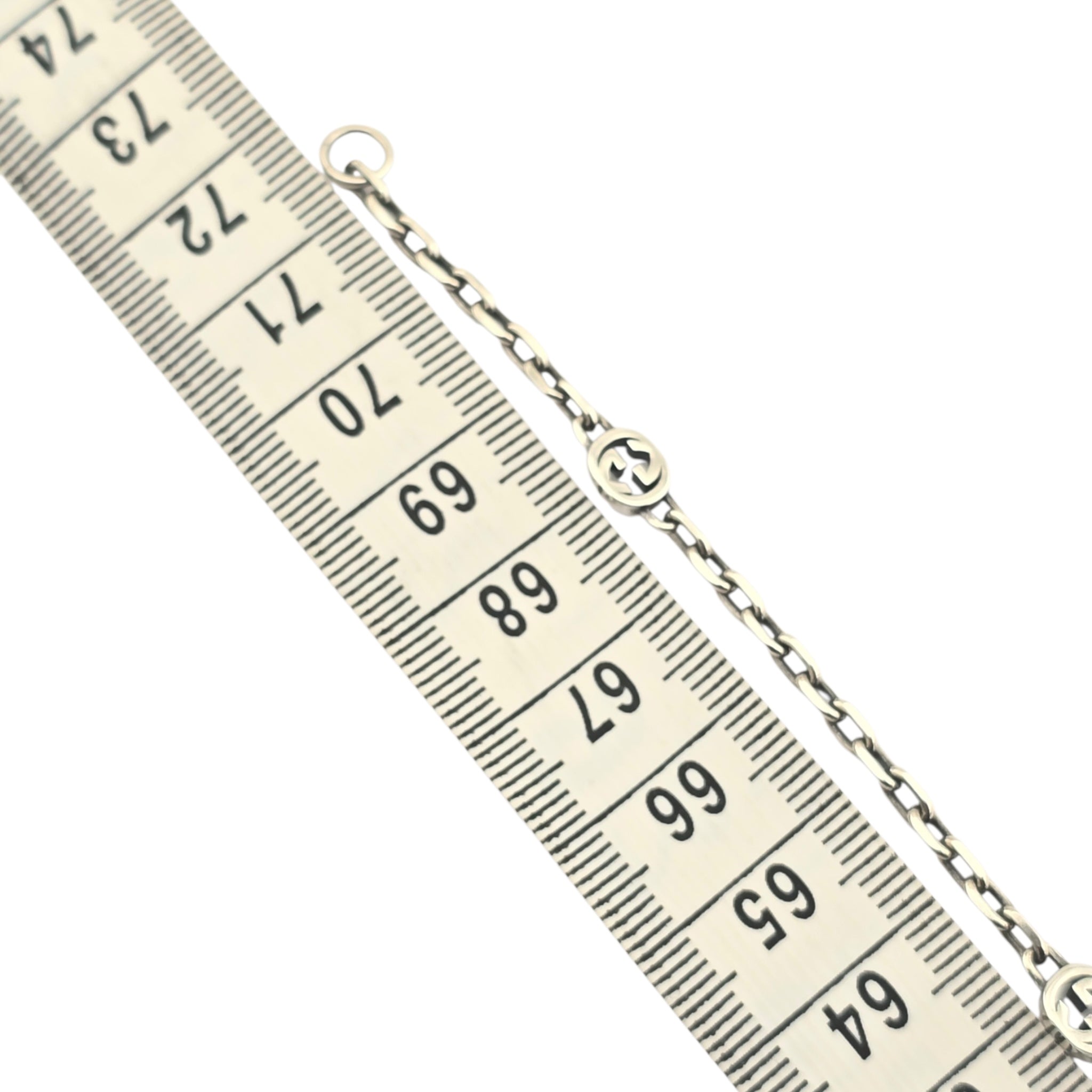 GUCCI GG Interlocking Pendant Silver Necklace GUCCI